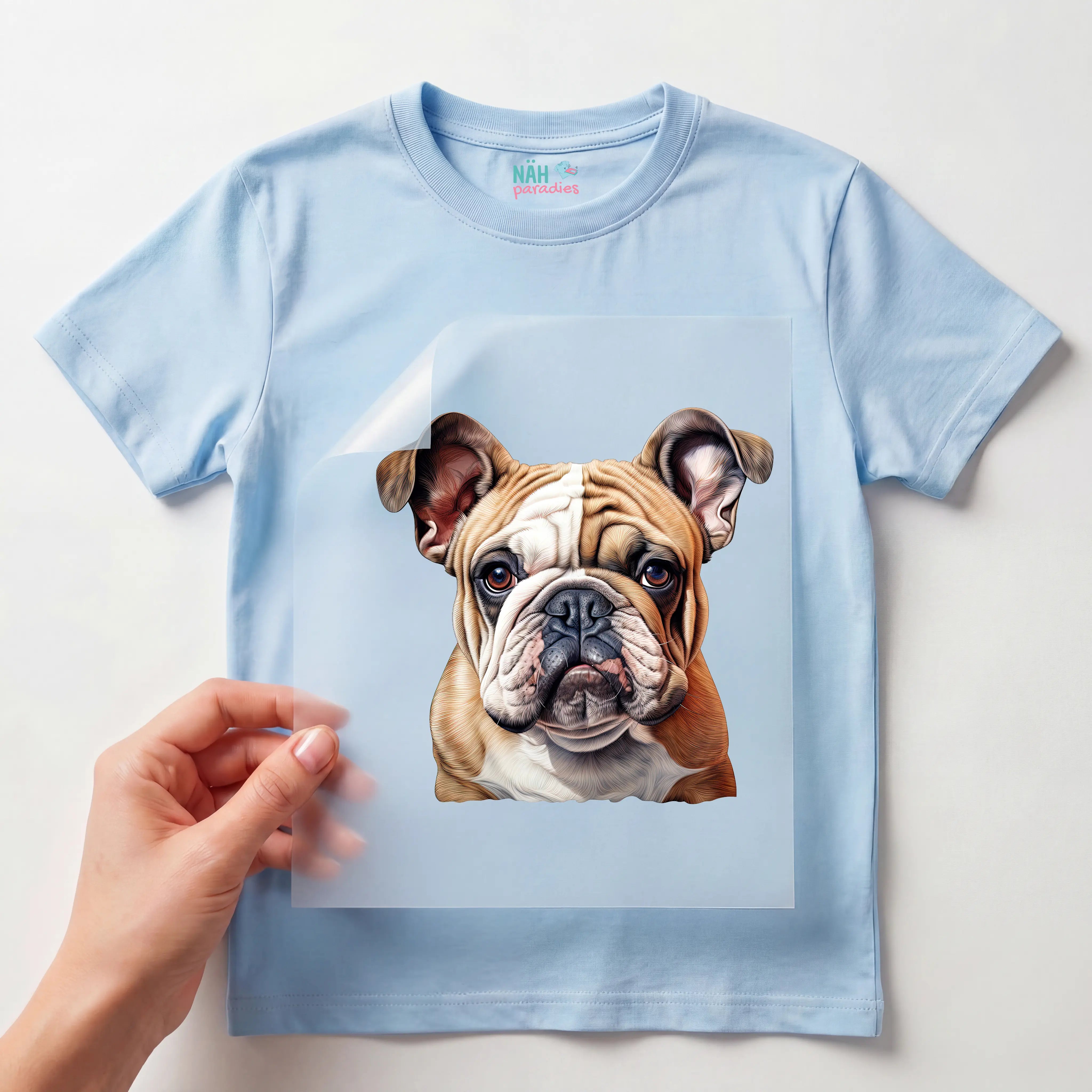 Bügelbild Hund Bulldogge Braun