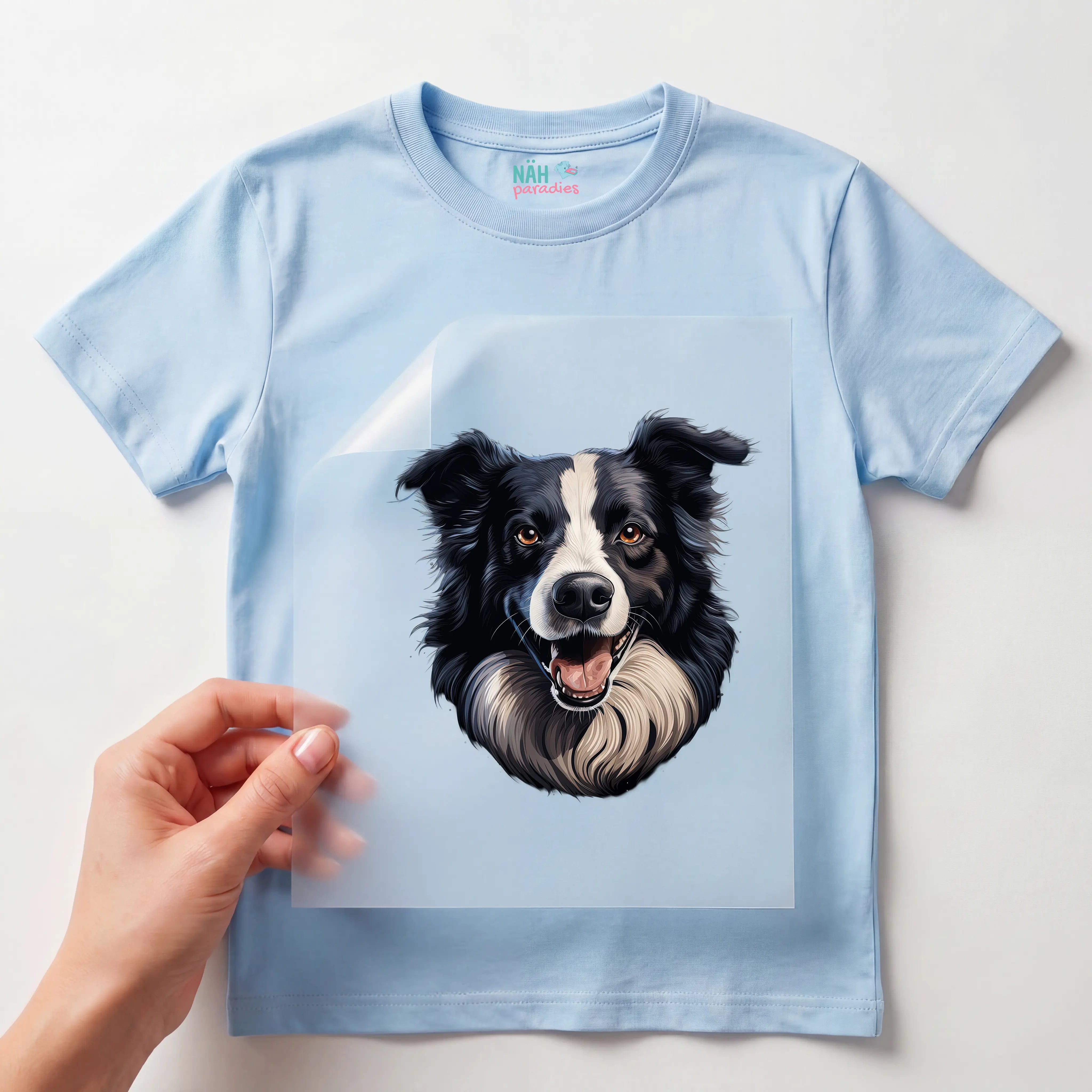 Bügelbild Hund Border Collie Schwarz