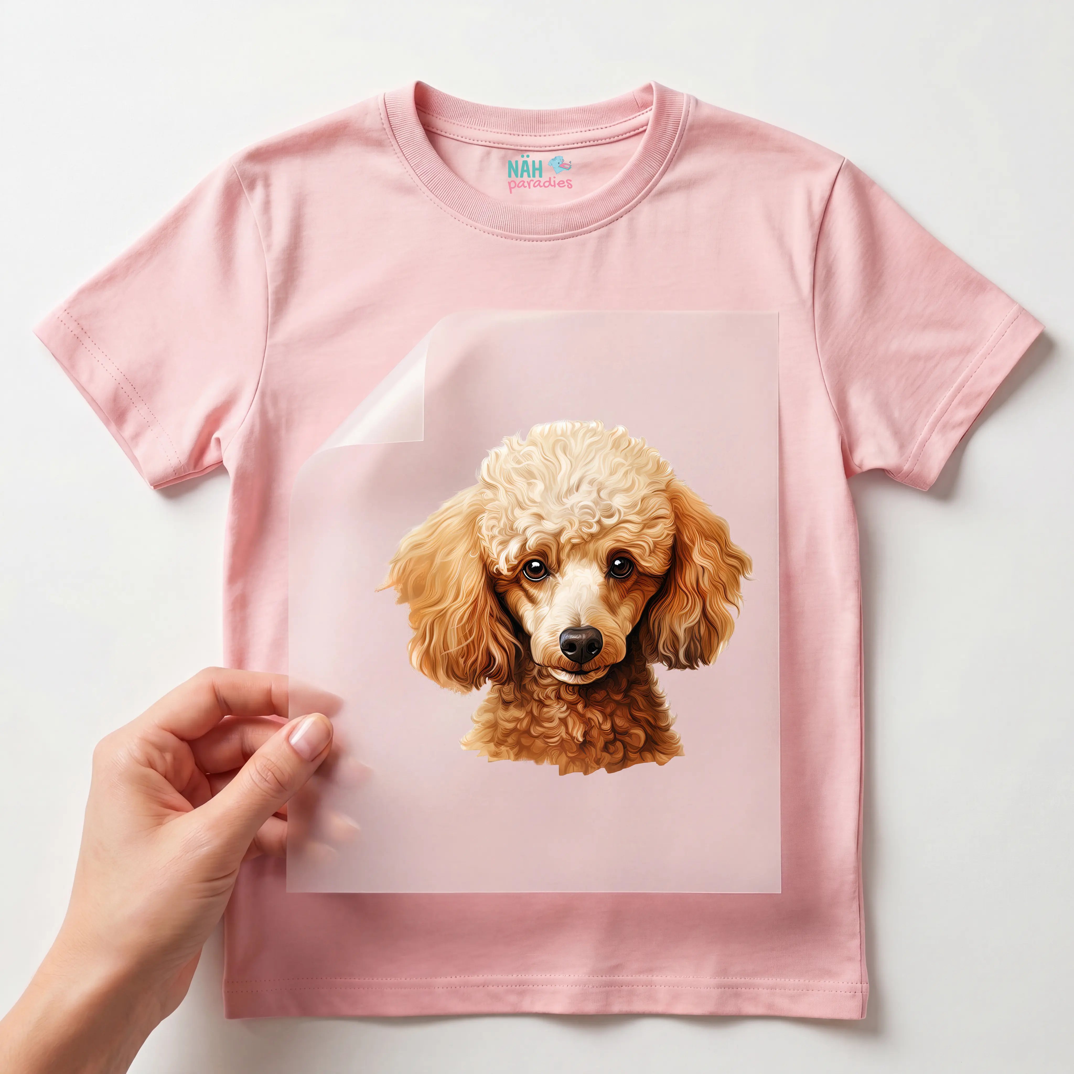 Bügelbild Hund Brauner Pudel