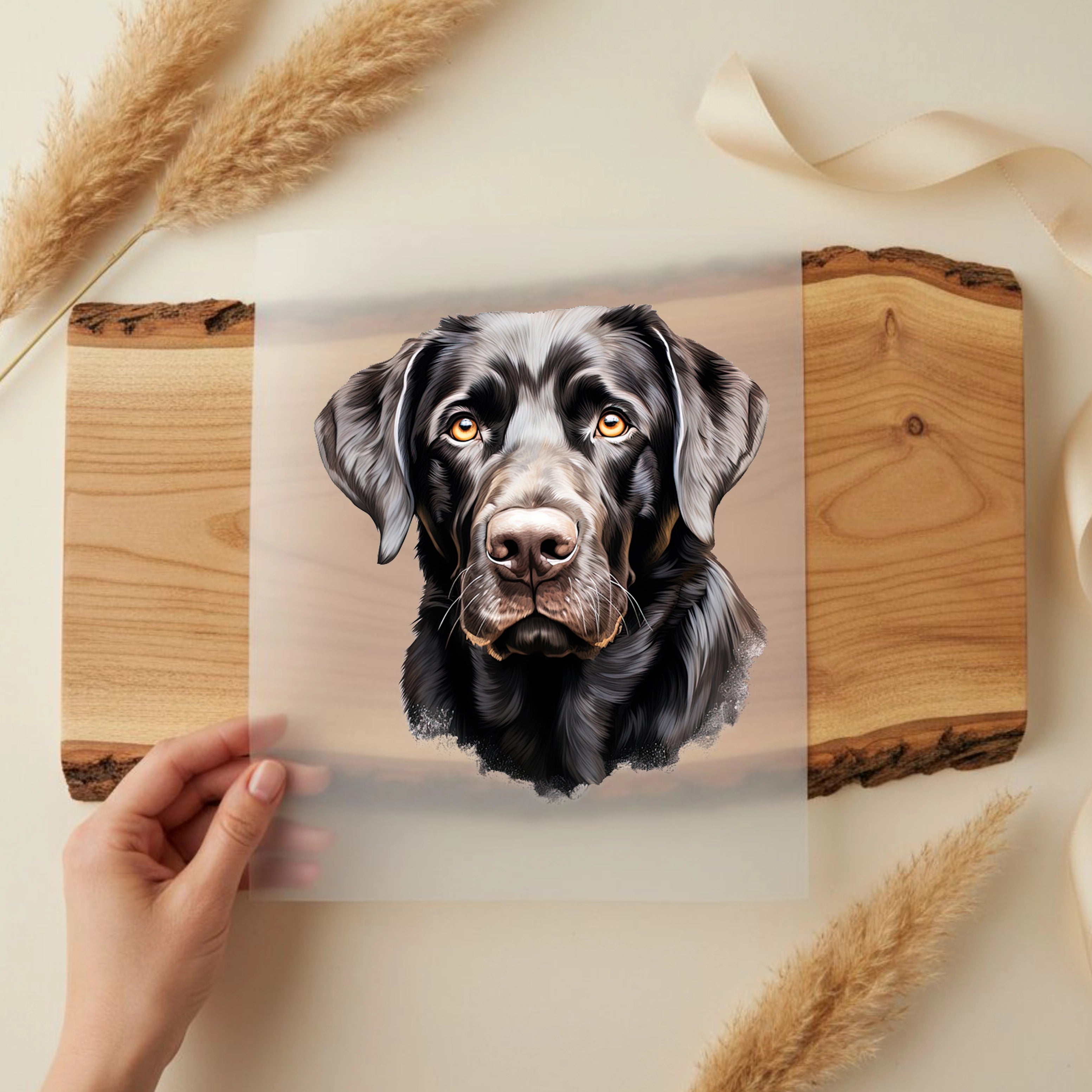 Bügelbild Hund Schwarzer Labrador