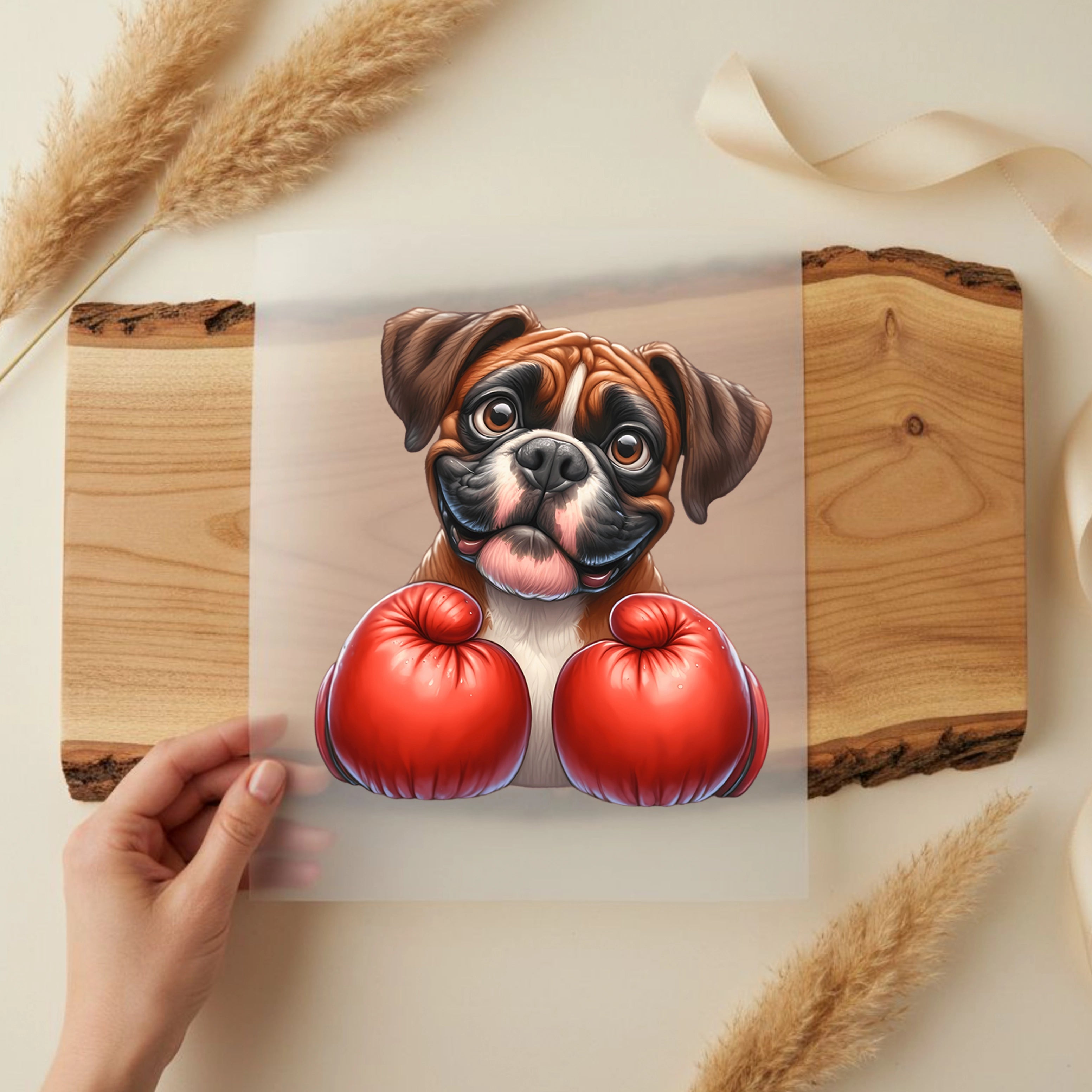 Bügelbild Sportlicher Boxer