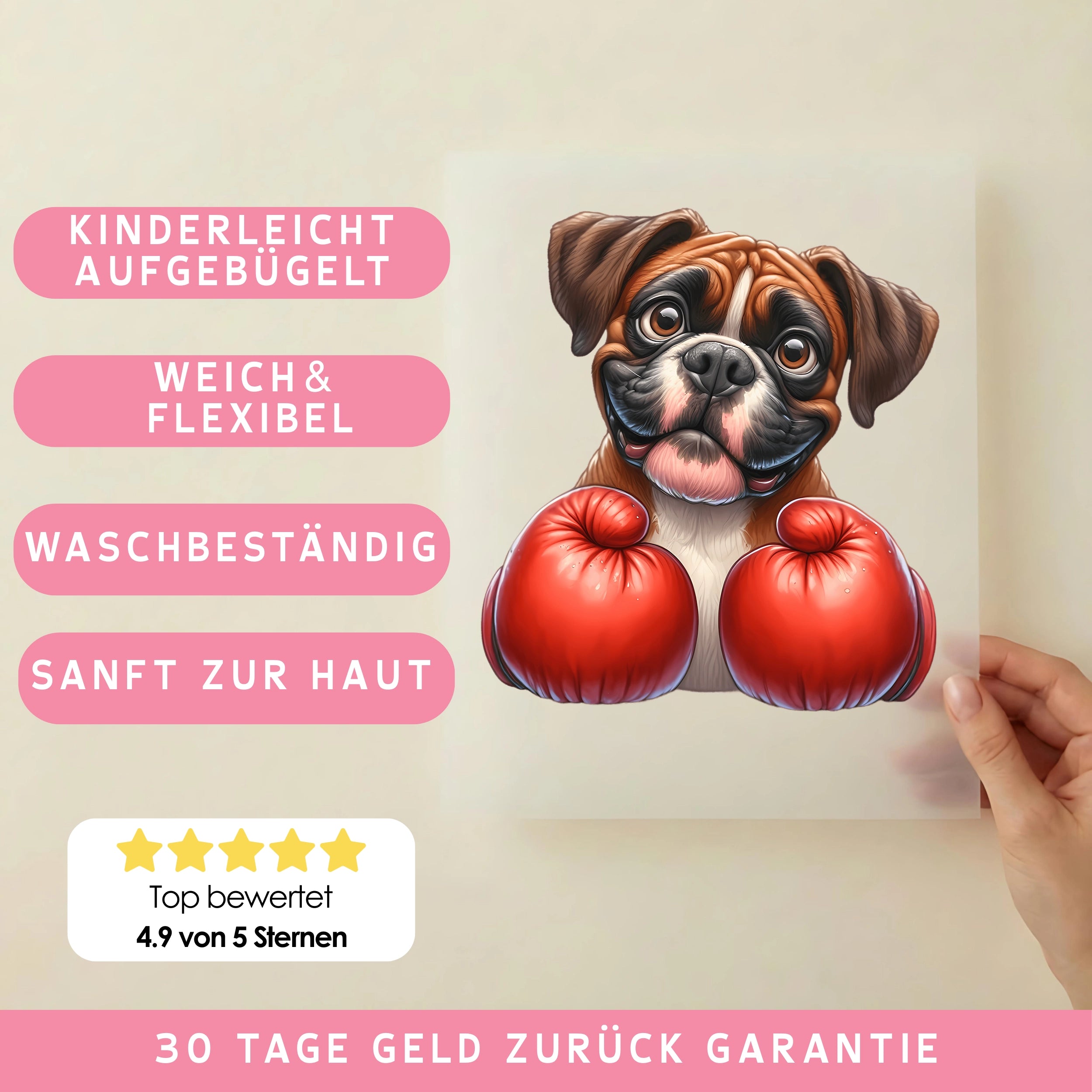 Bügelbild Sportlicher Boxer