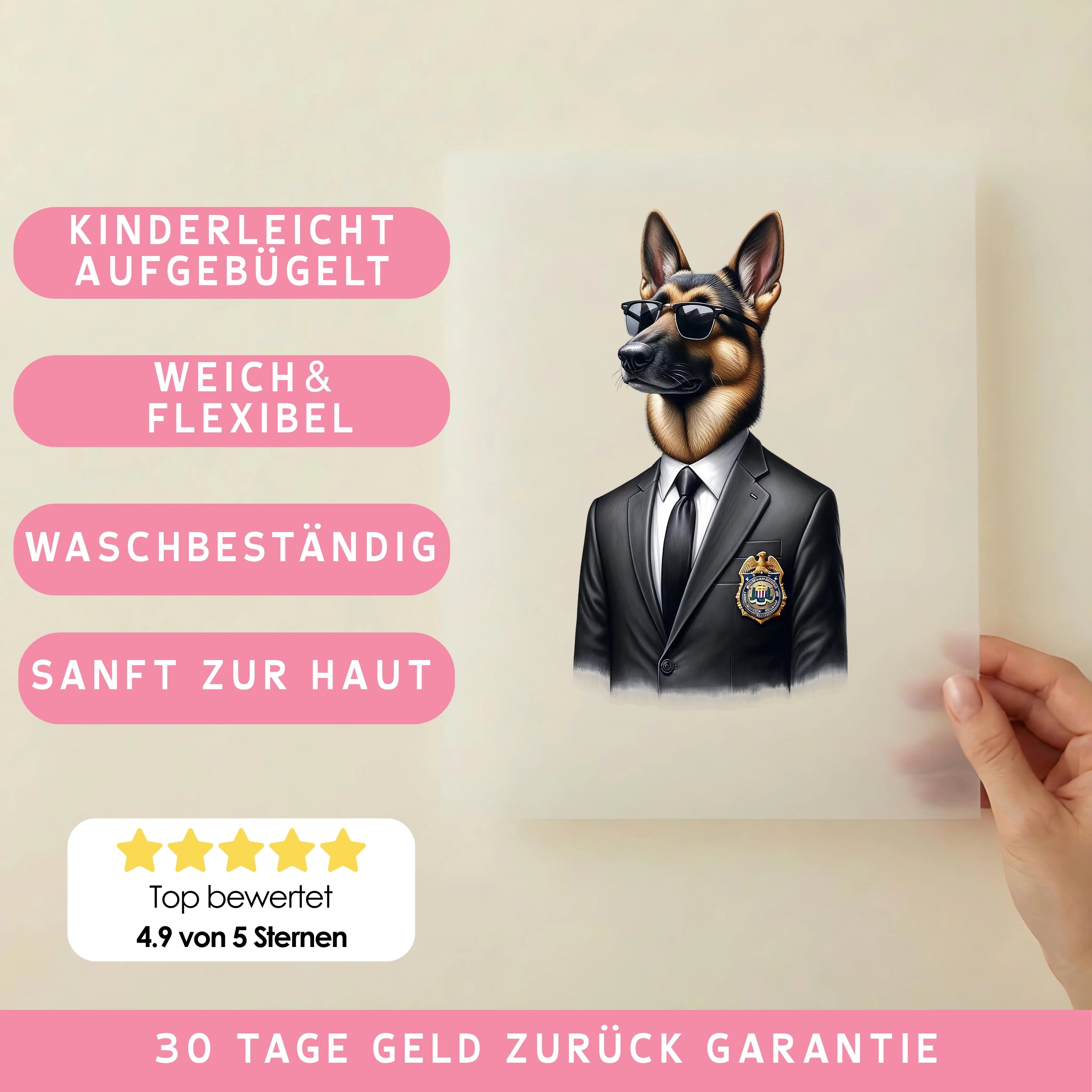 Bügelbild Officer Wuff