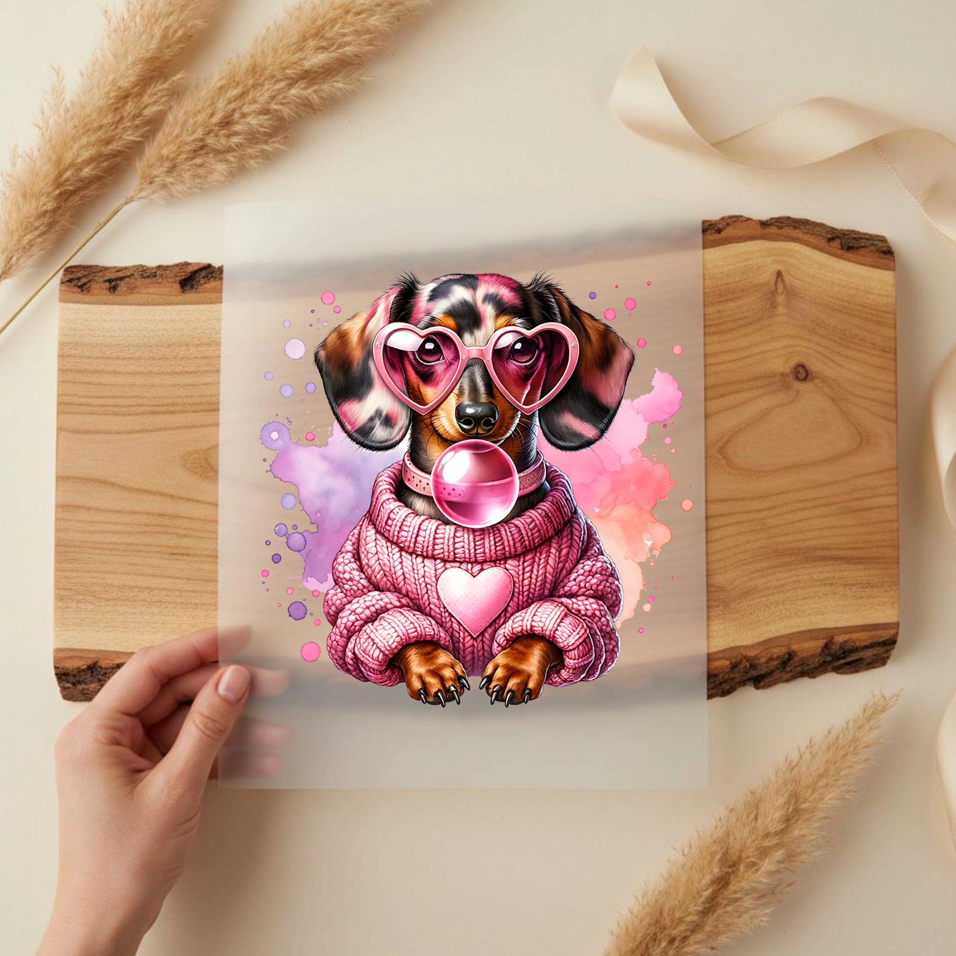 Bügelbild Girly Dackel