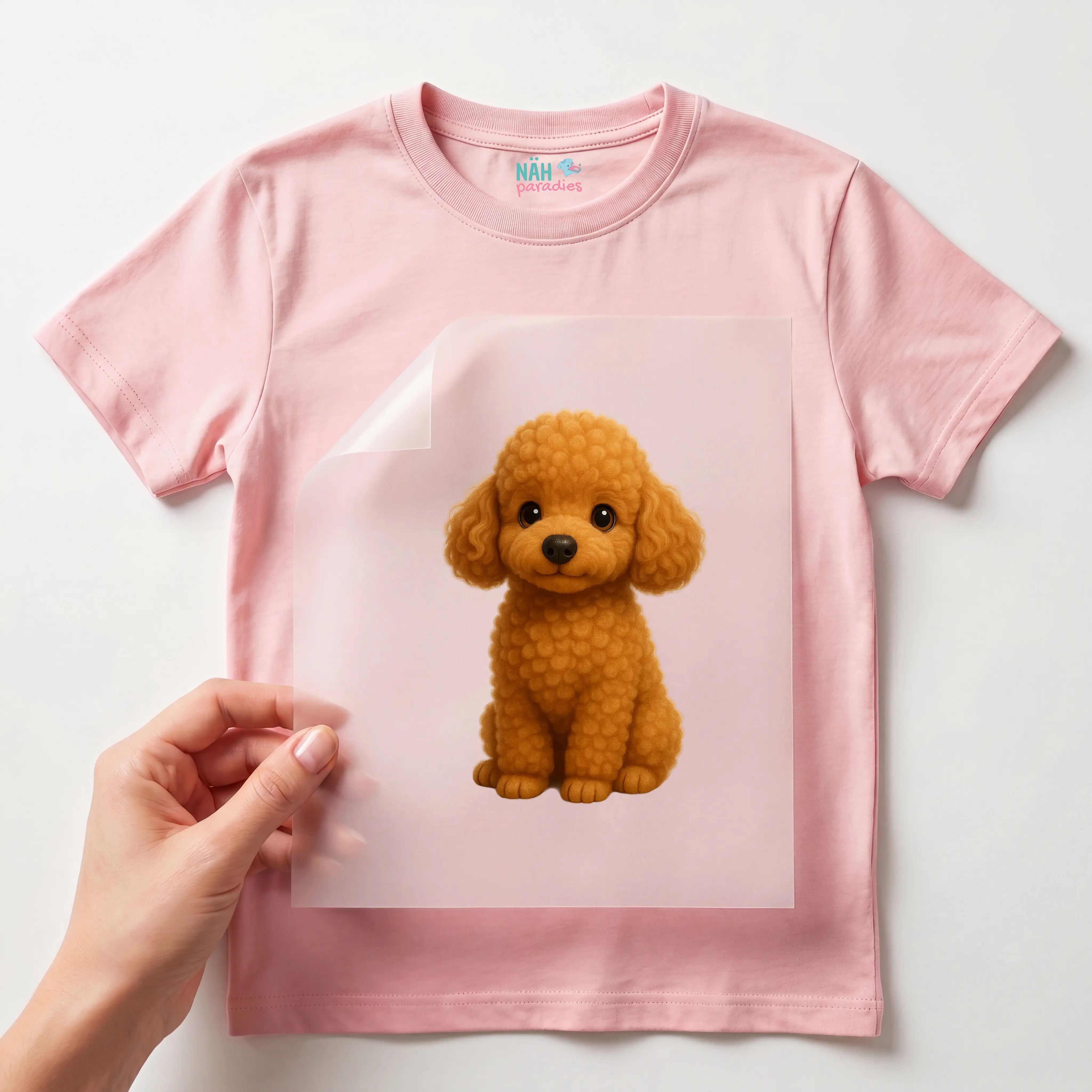 Bügelbild Hund Apricot Pudel