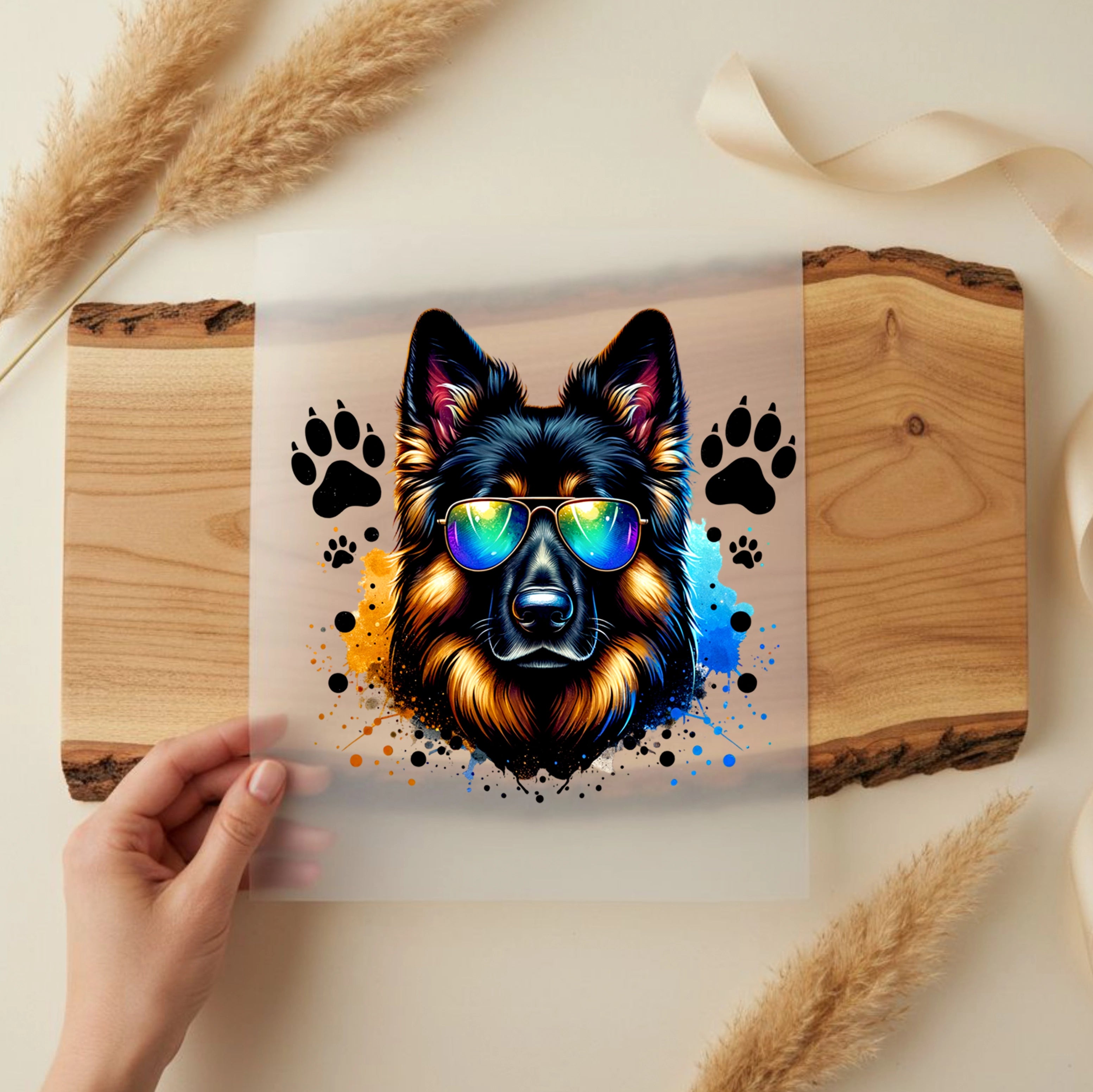 Bügelbild Cooler Schäferhund Rex