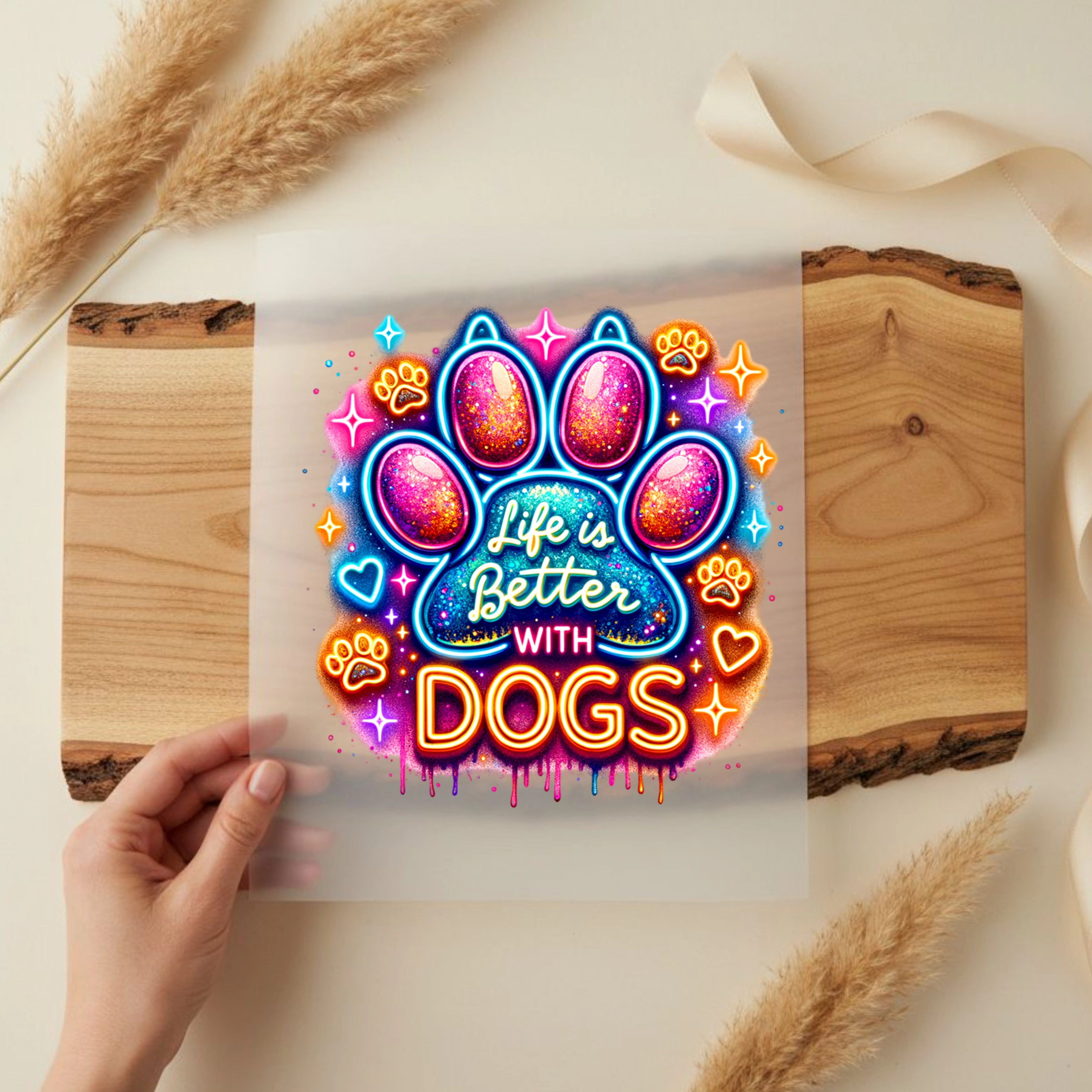 Bügelbild Life is better with Dogs