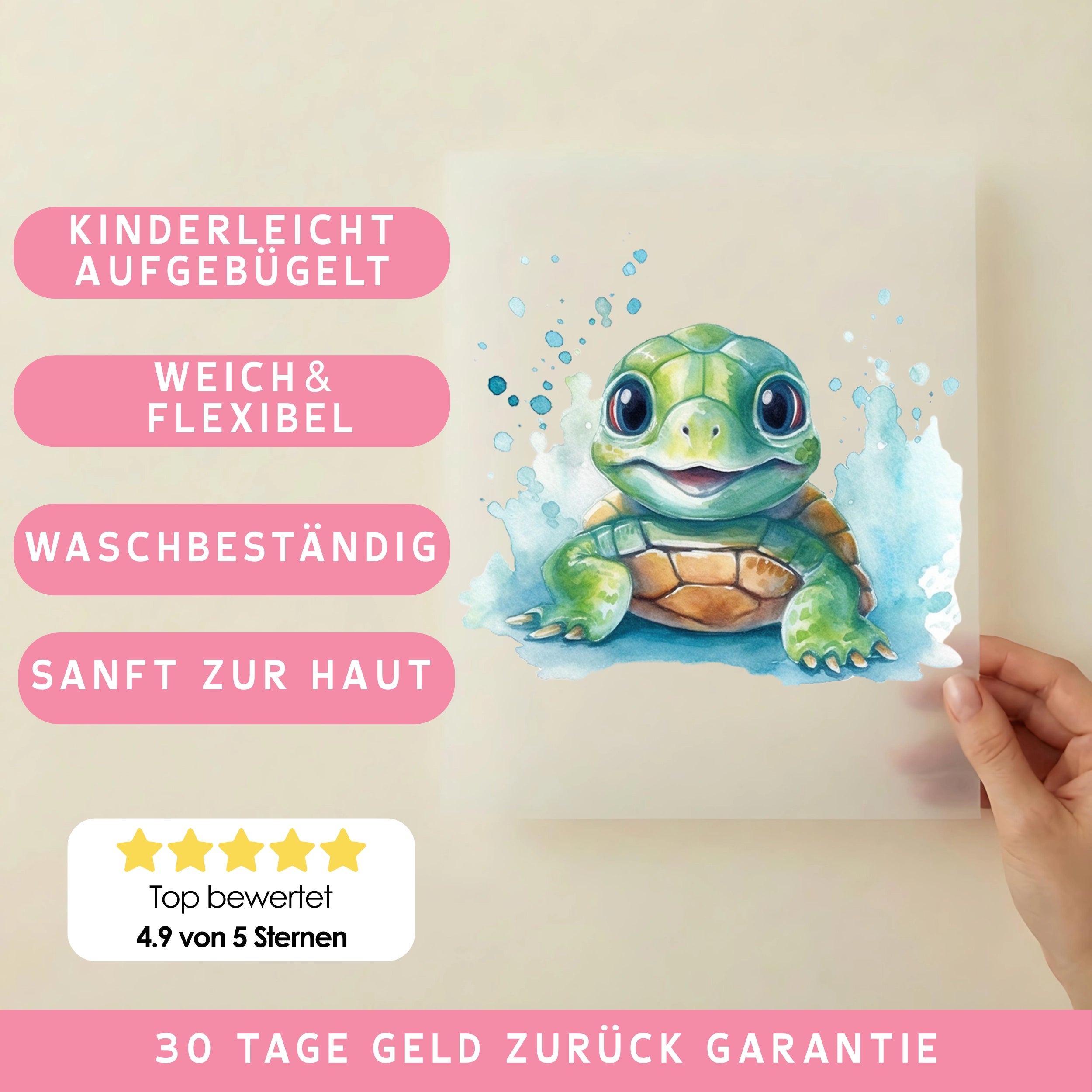 Bügelbild Schildkröte Kiki