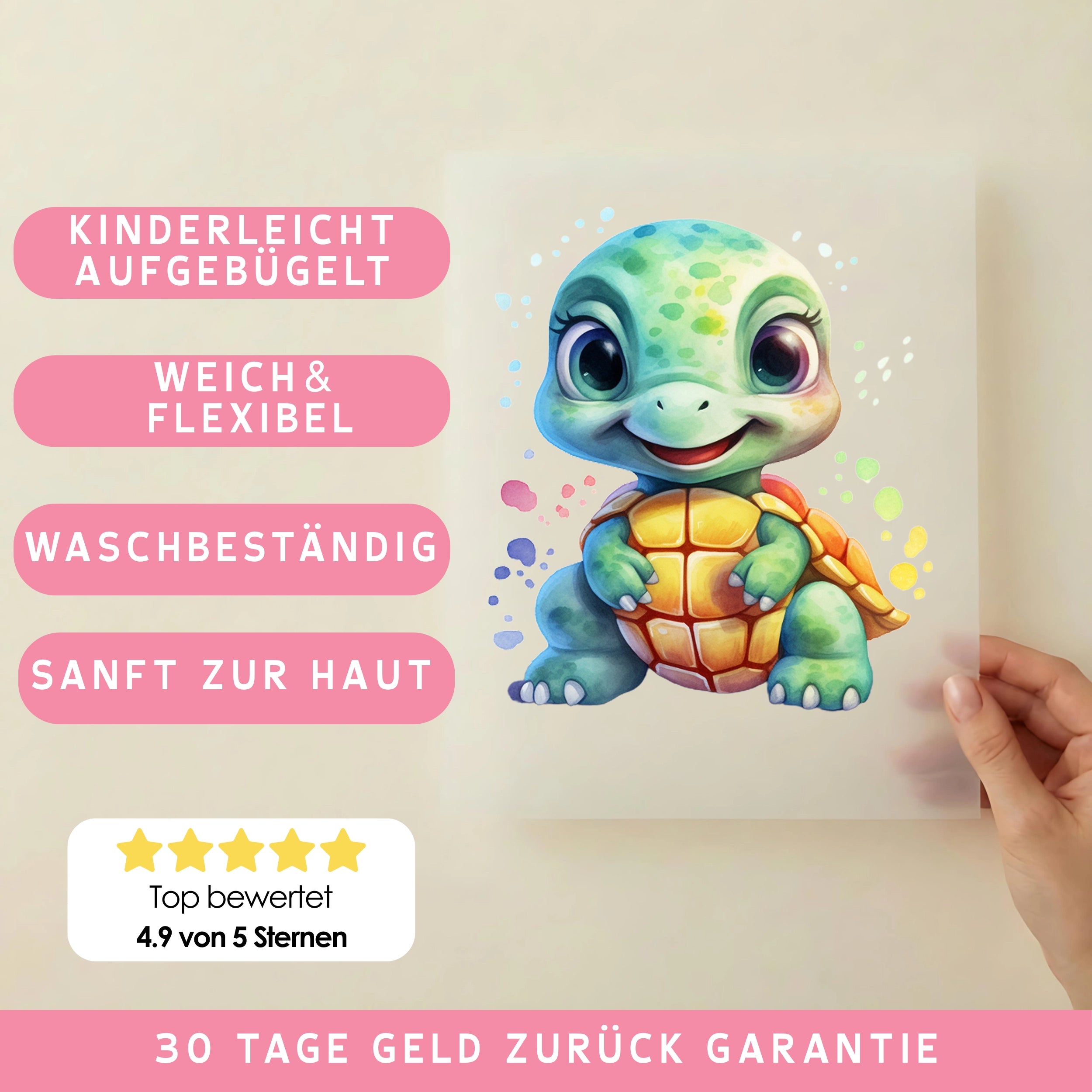 Bügelbild Schildkröte Knirpsi