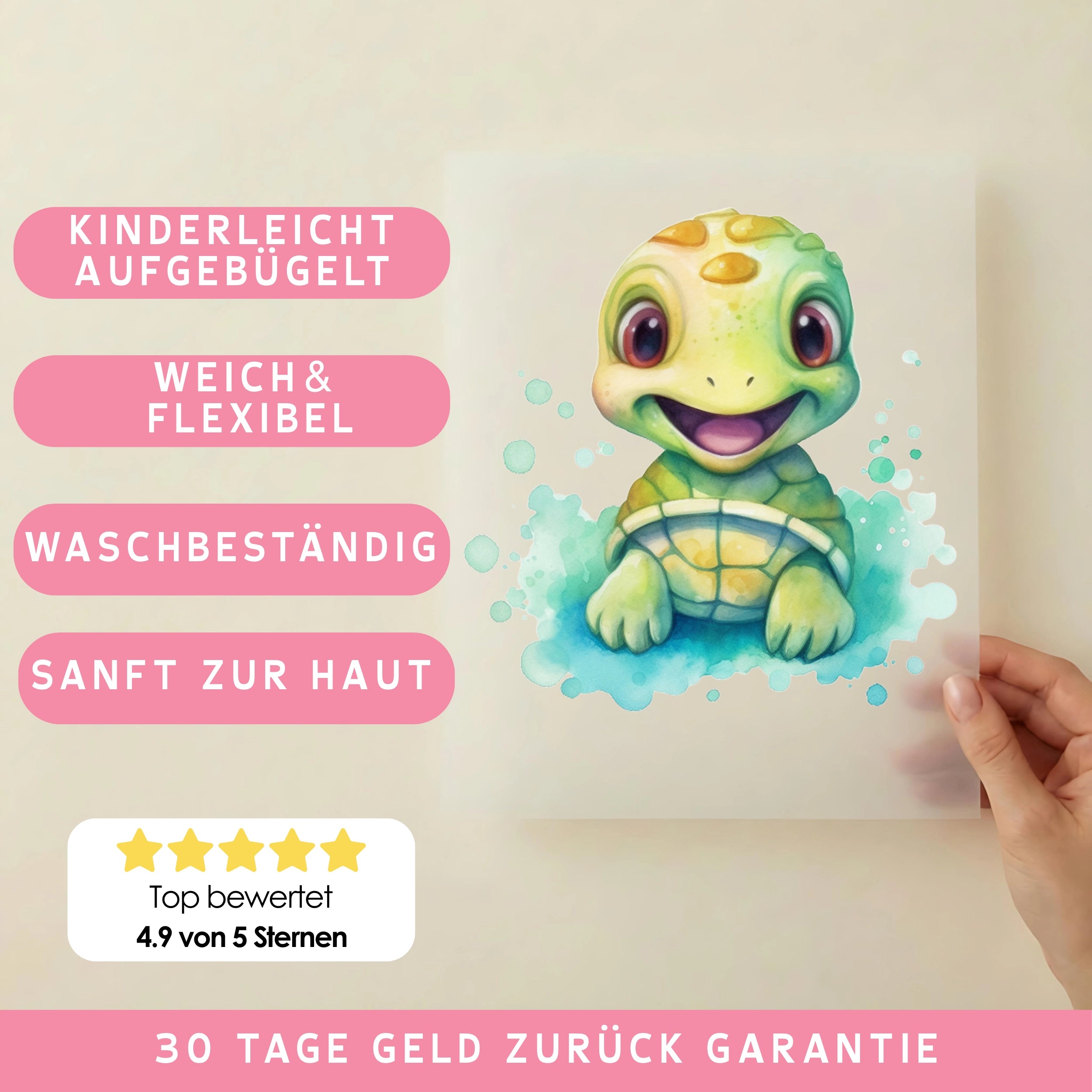Bügelbild Schildkröte Lola