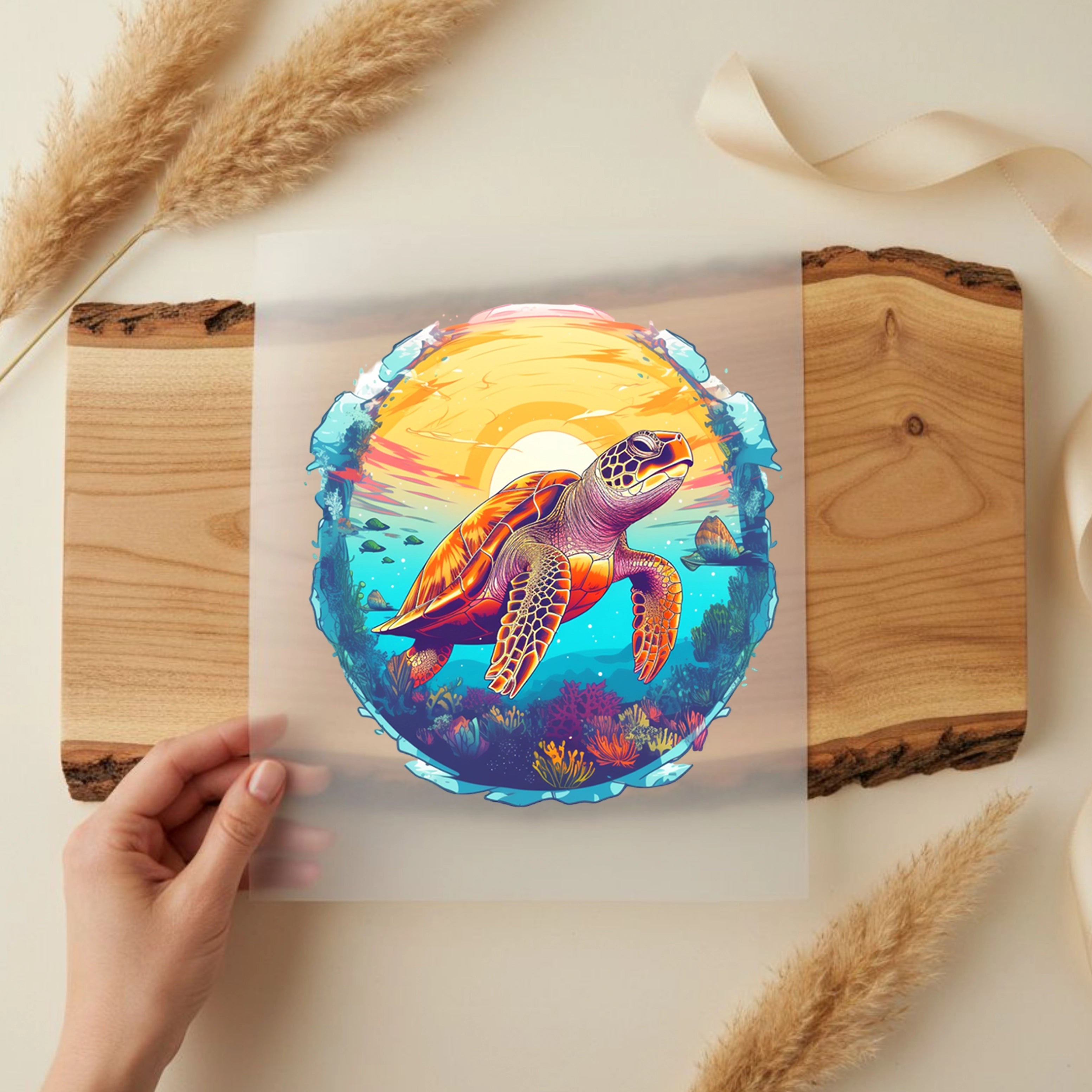 Bügelbild Schildkröte Ozean