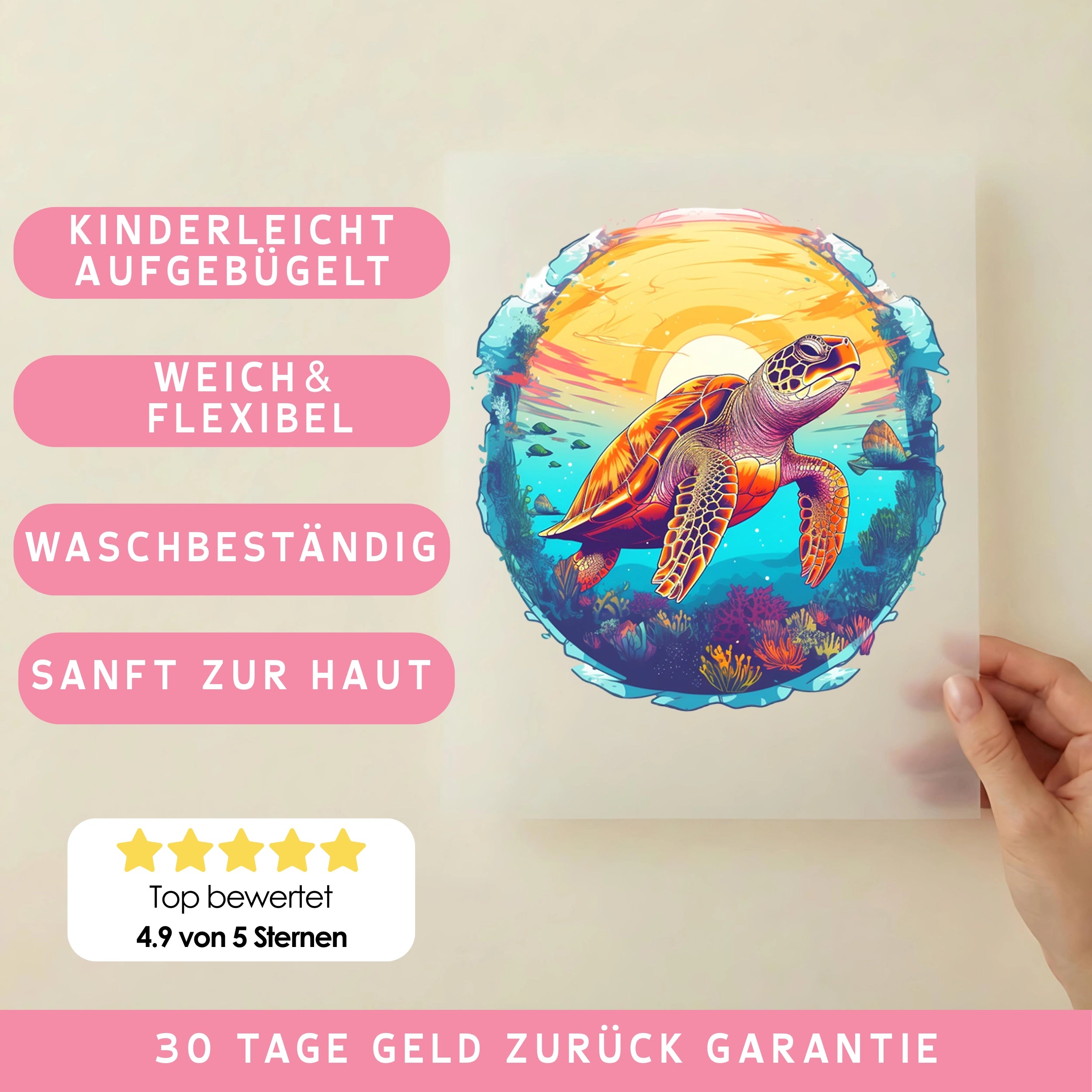 Bügelbild Schildkröte Ozean