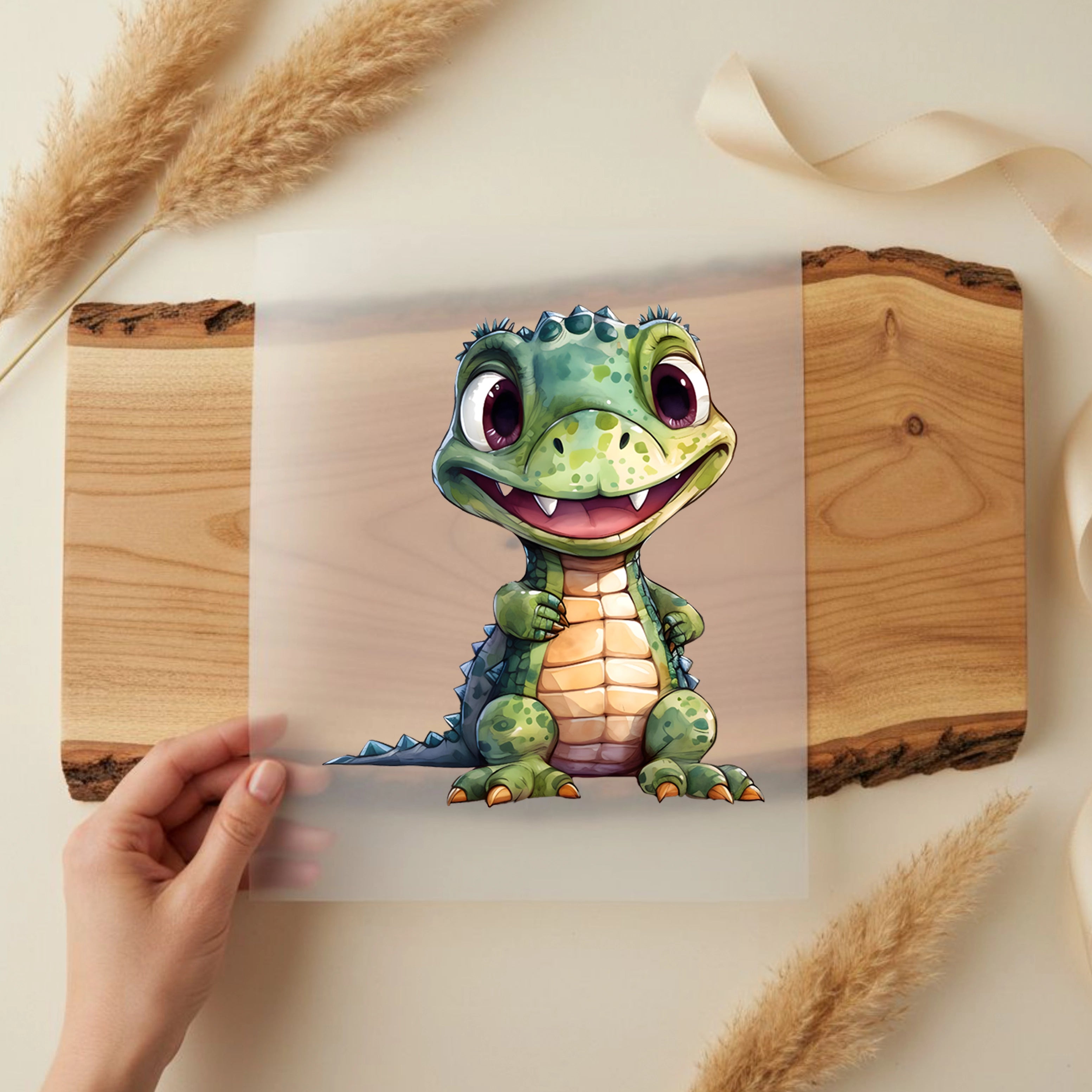 Bügelbild Krokodil Baby Kiko