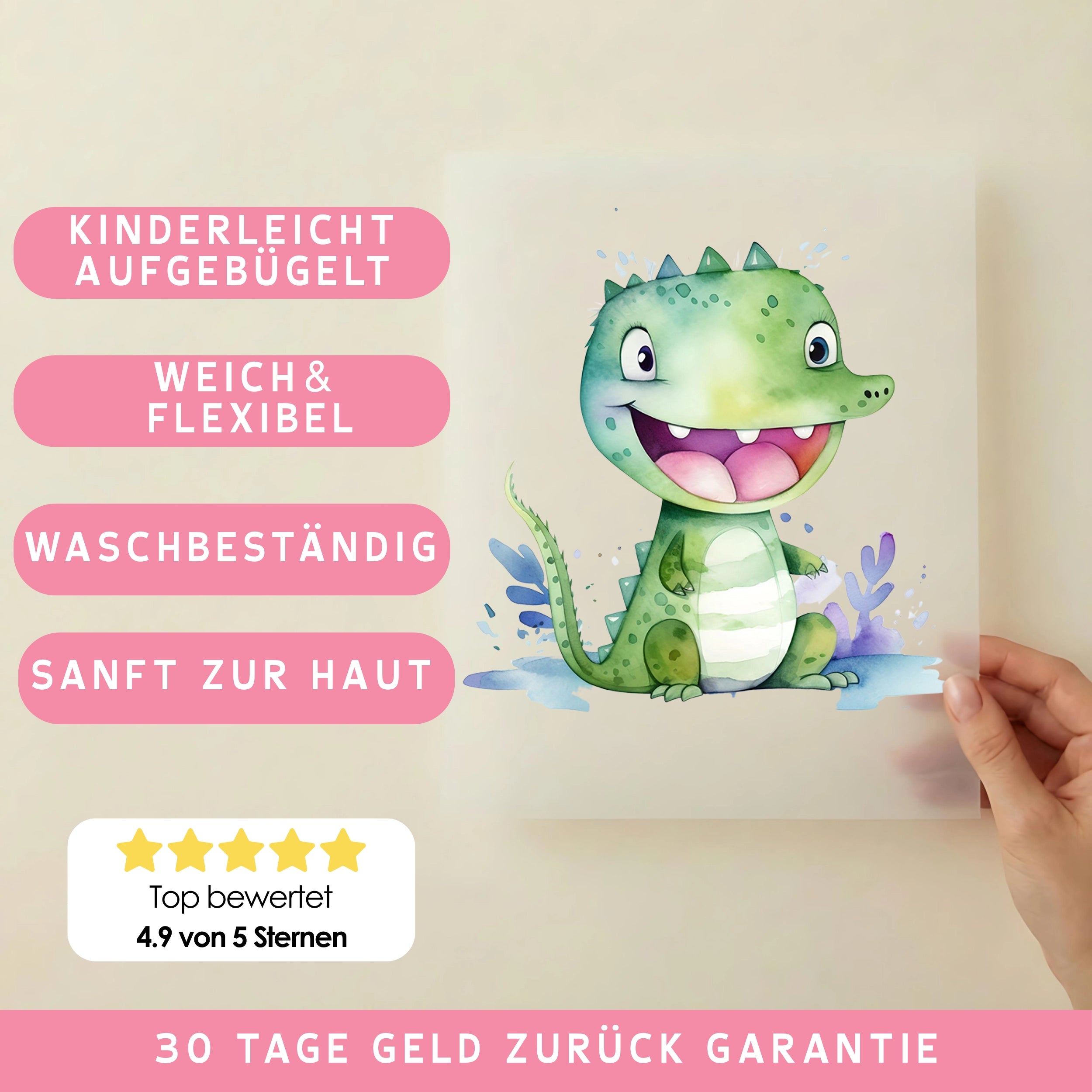 Bügelbild Krokodil Flapsi