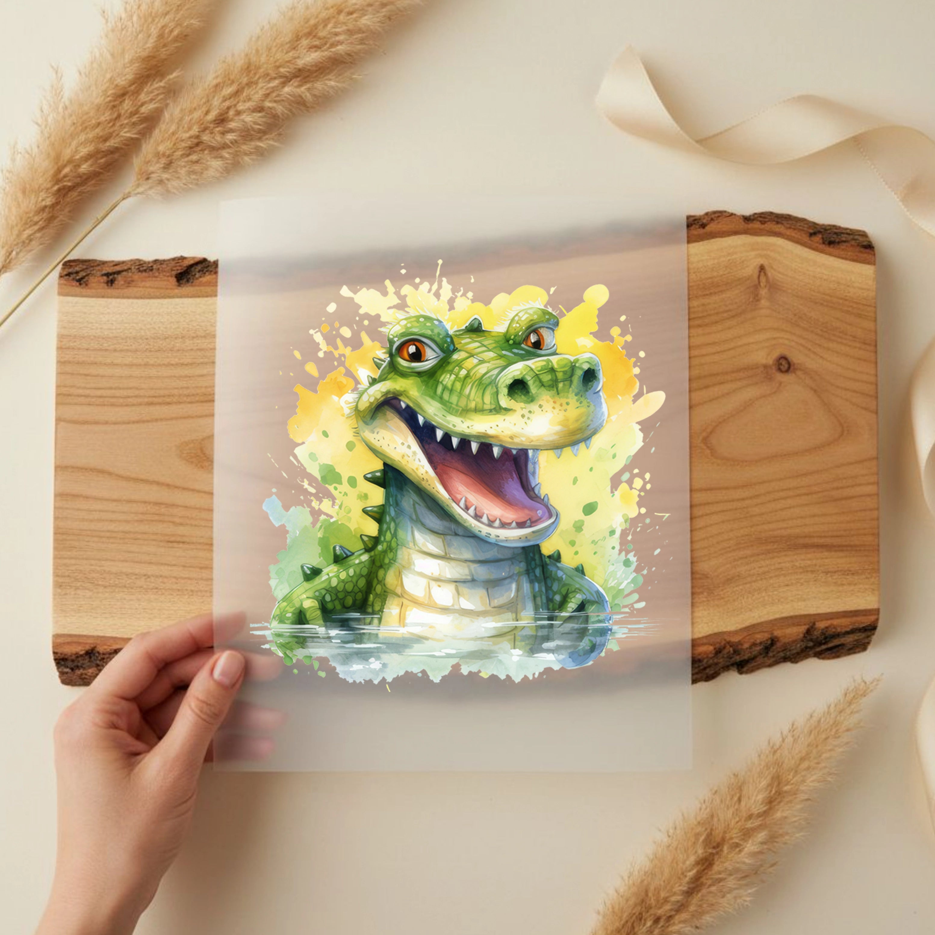 Bügelbild Krokodil Kroko