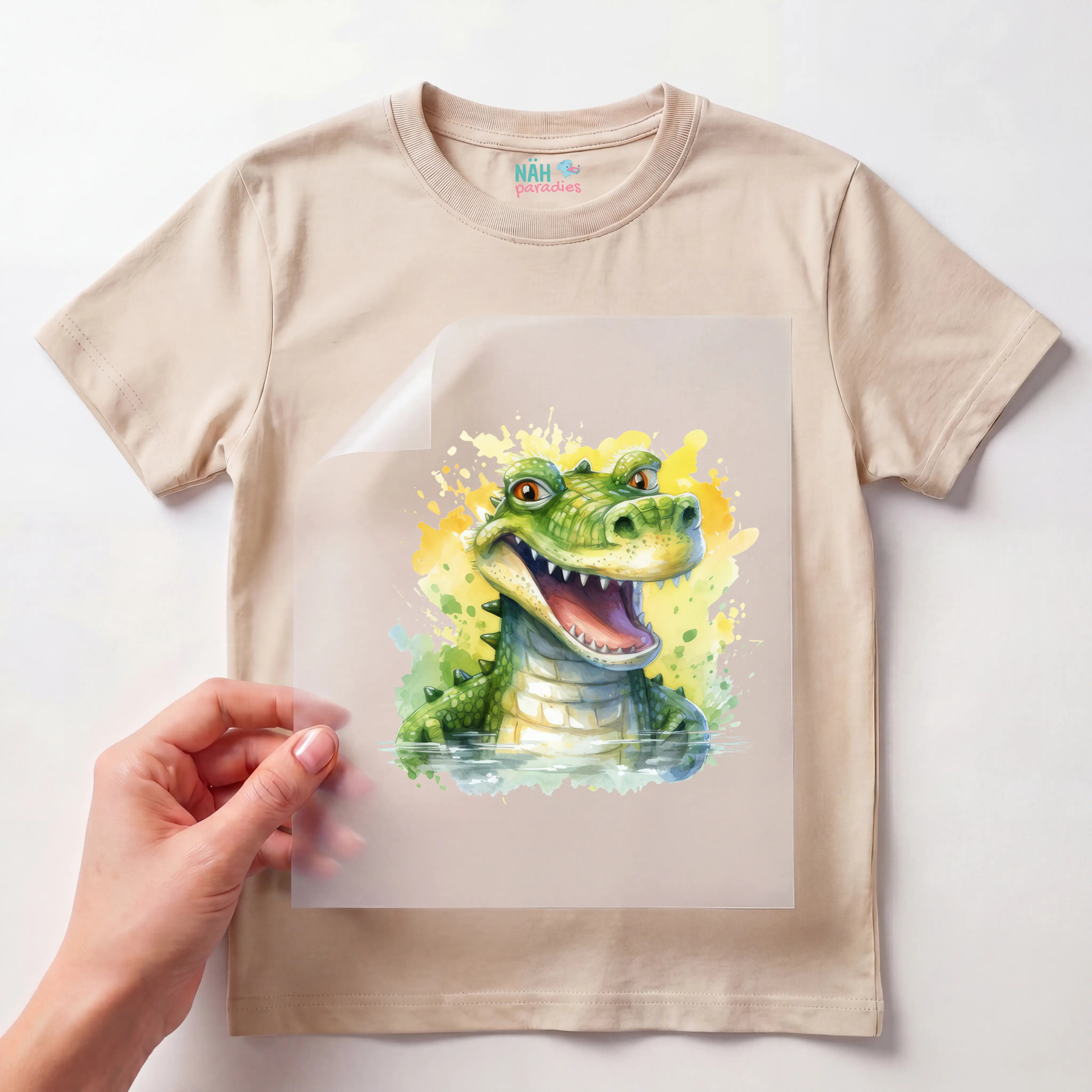 Bügelbild Krokodil Kroko