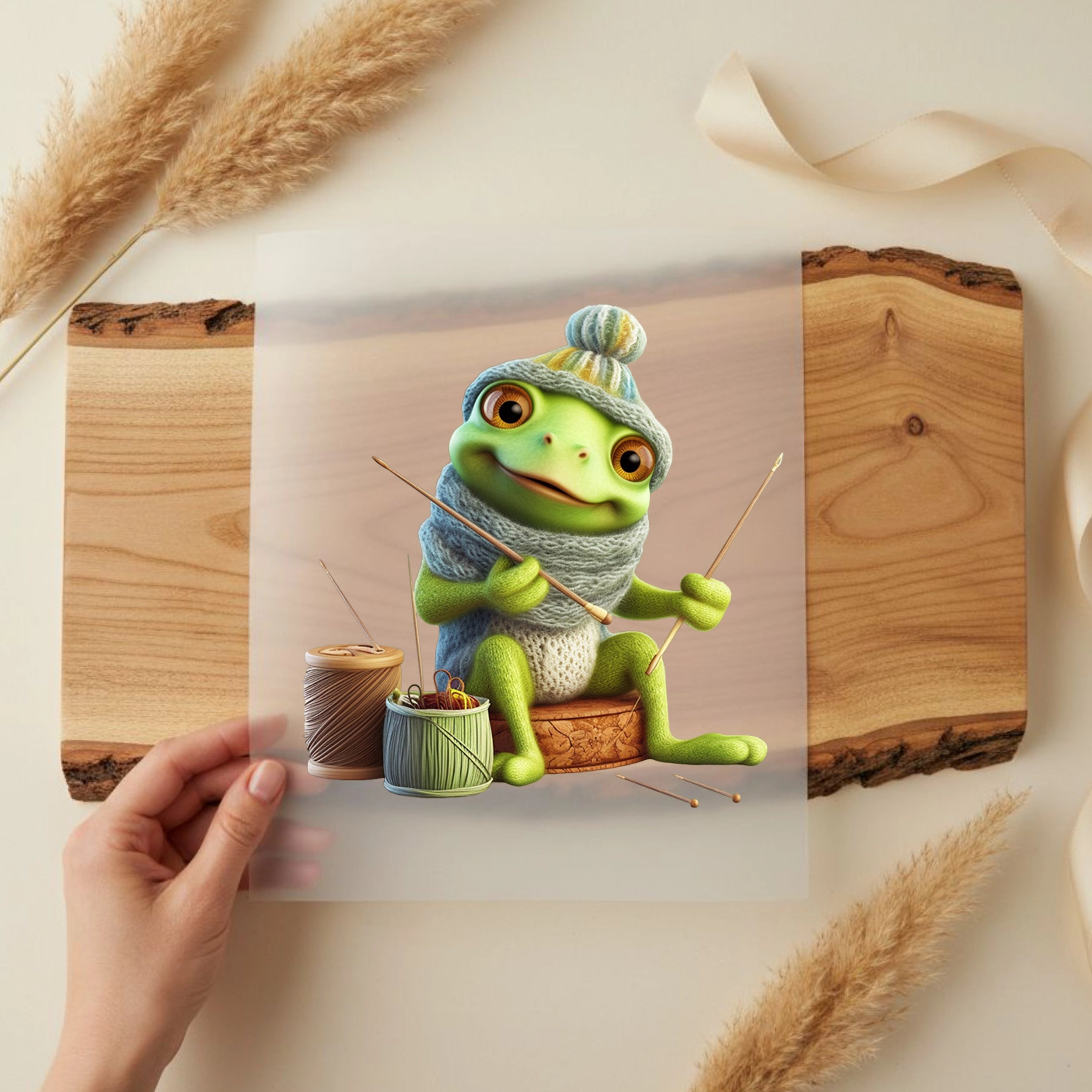 Bügelbild Näh Frosch