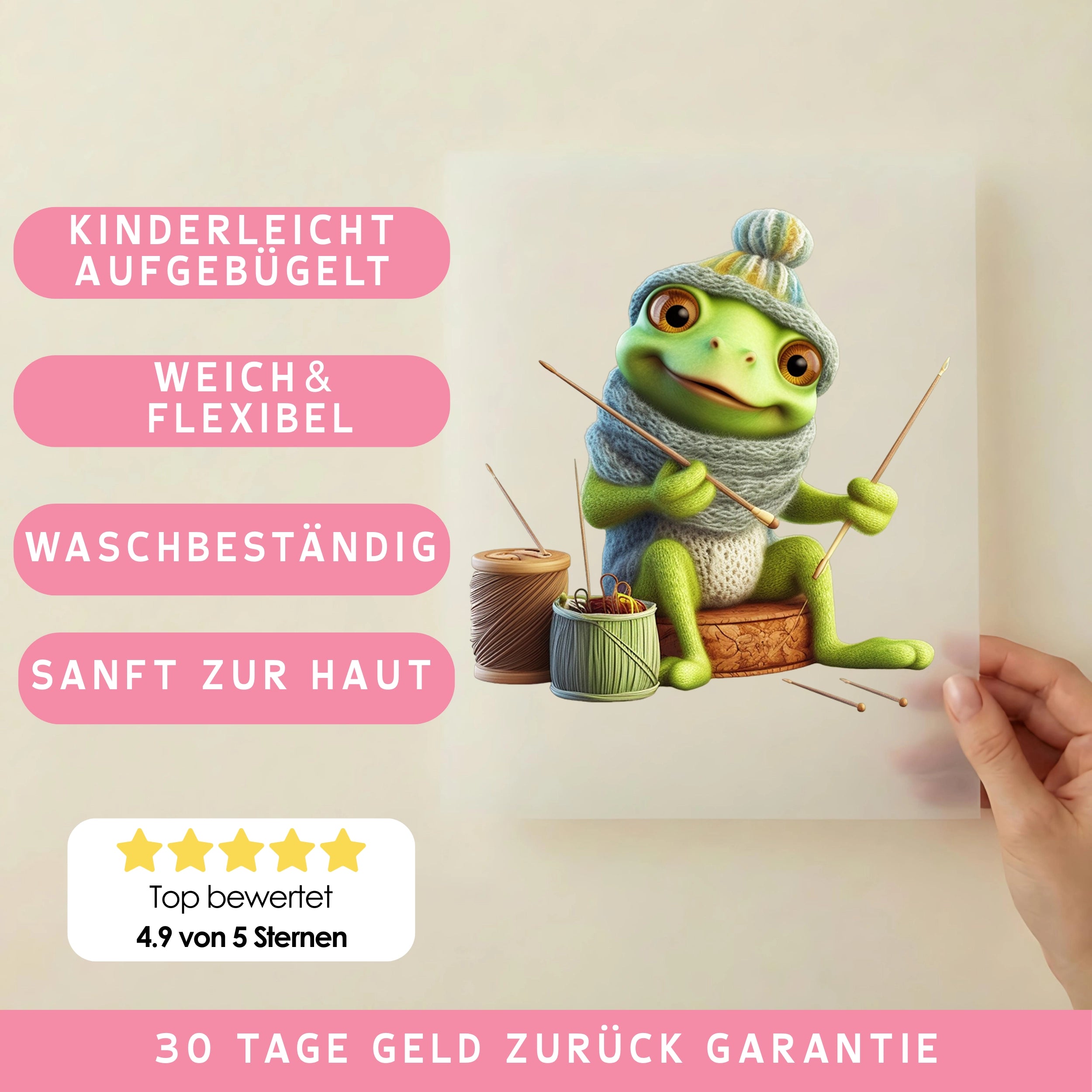 Bügelbild Näh Frosch