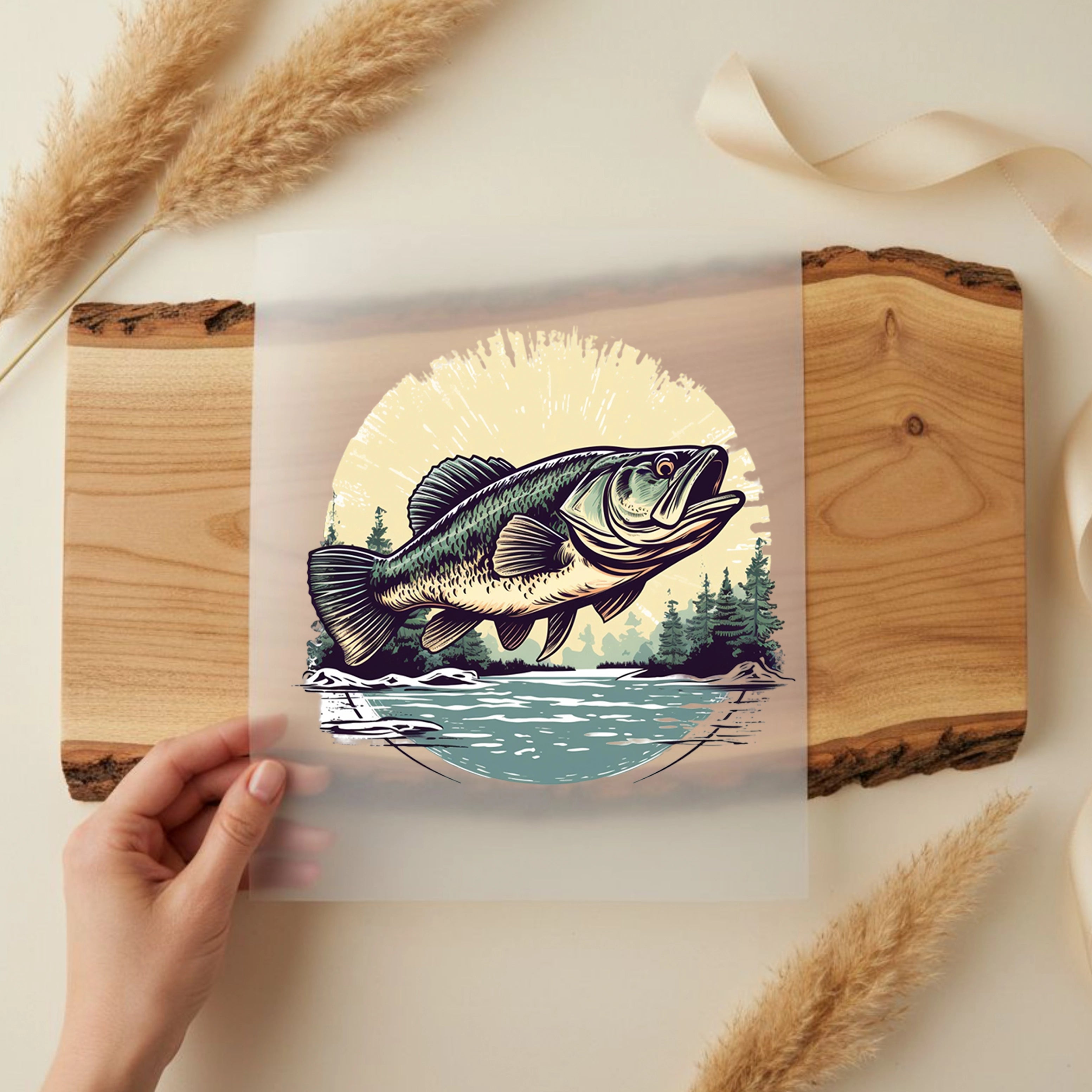 Bügelbild Fisch Angeln