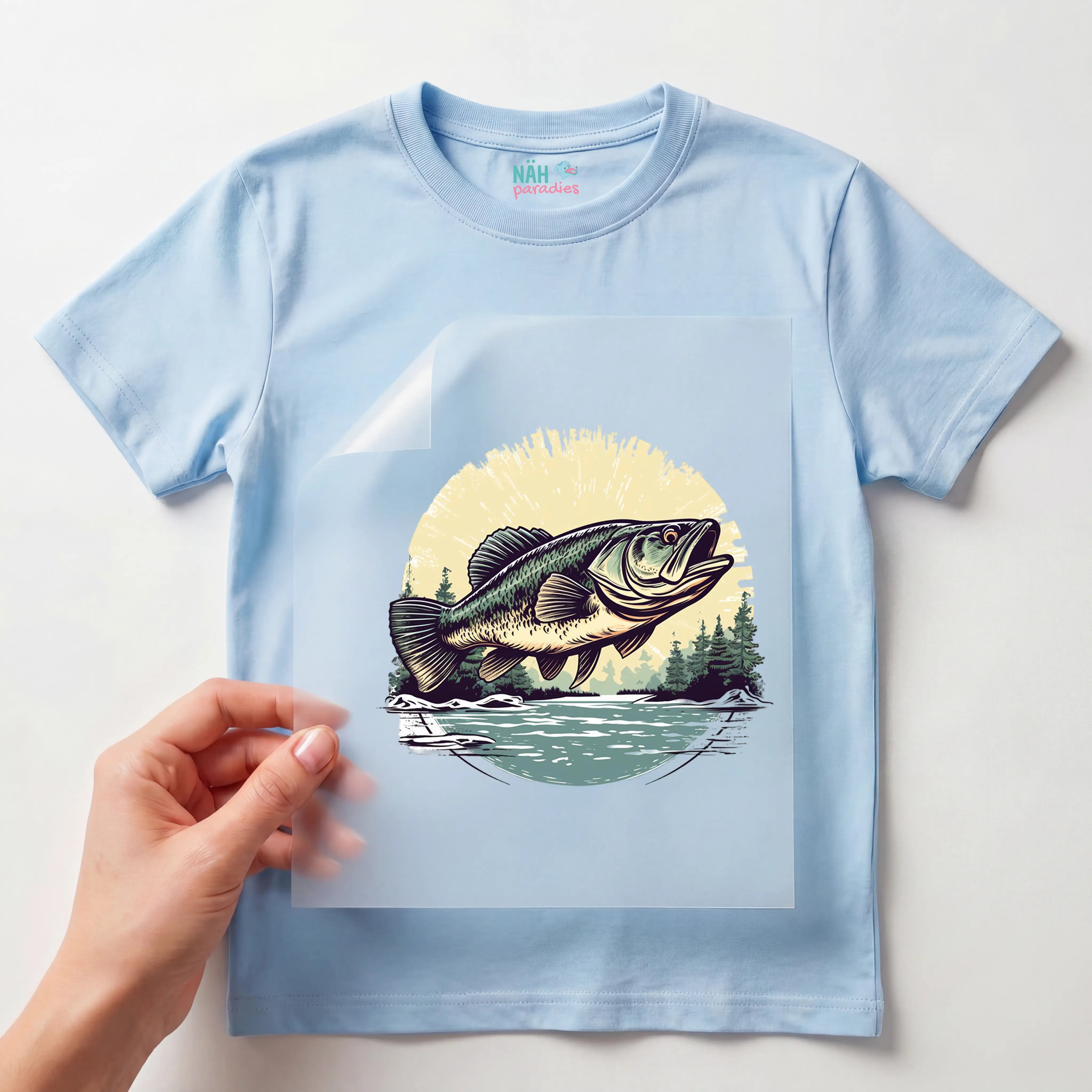 Bügelbild Fisch Angeln