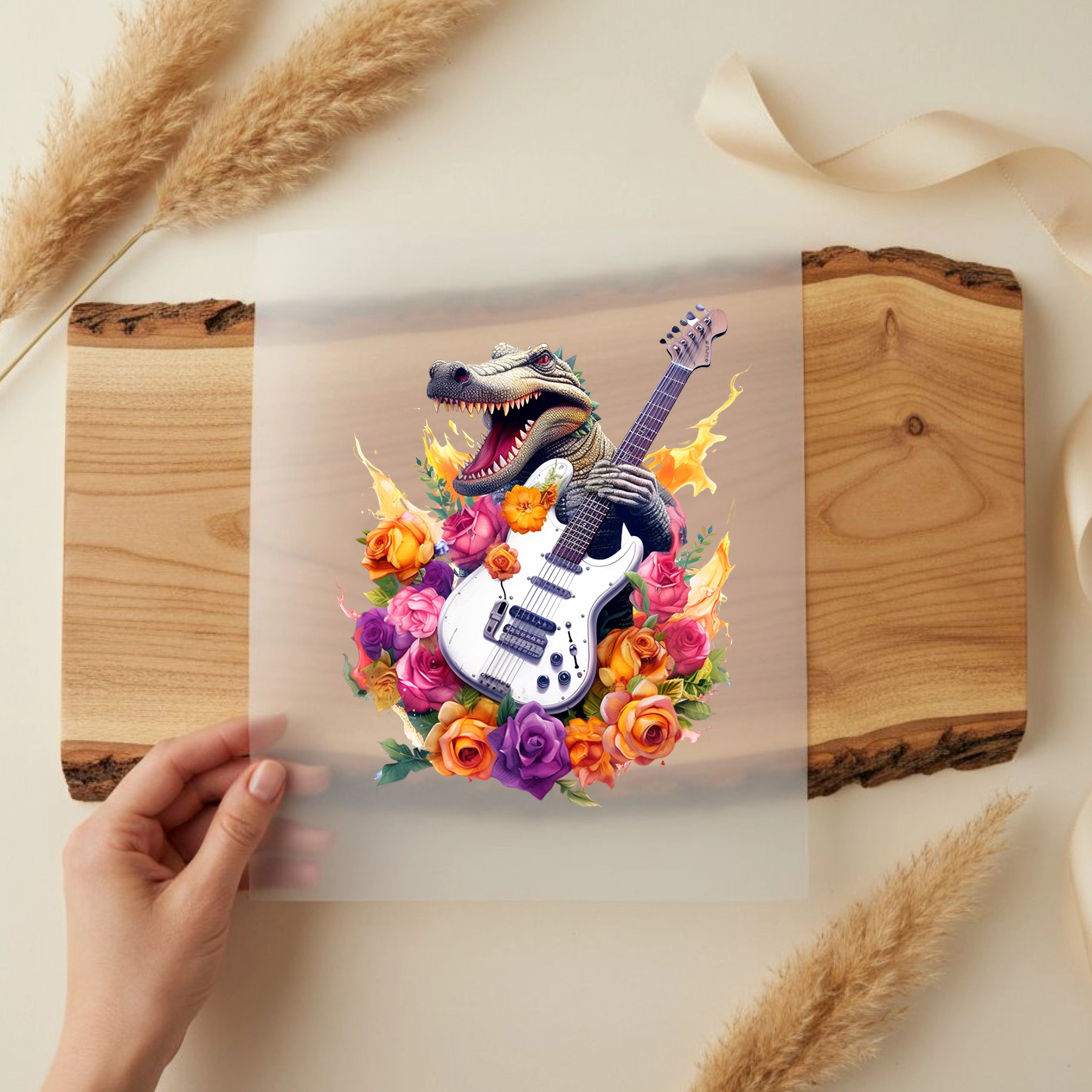 Bügelbild Krokodil Rocker