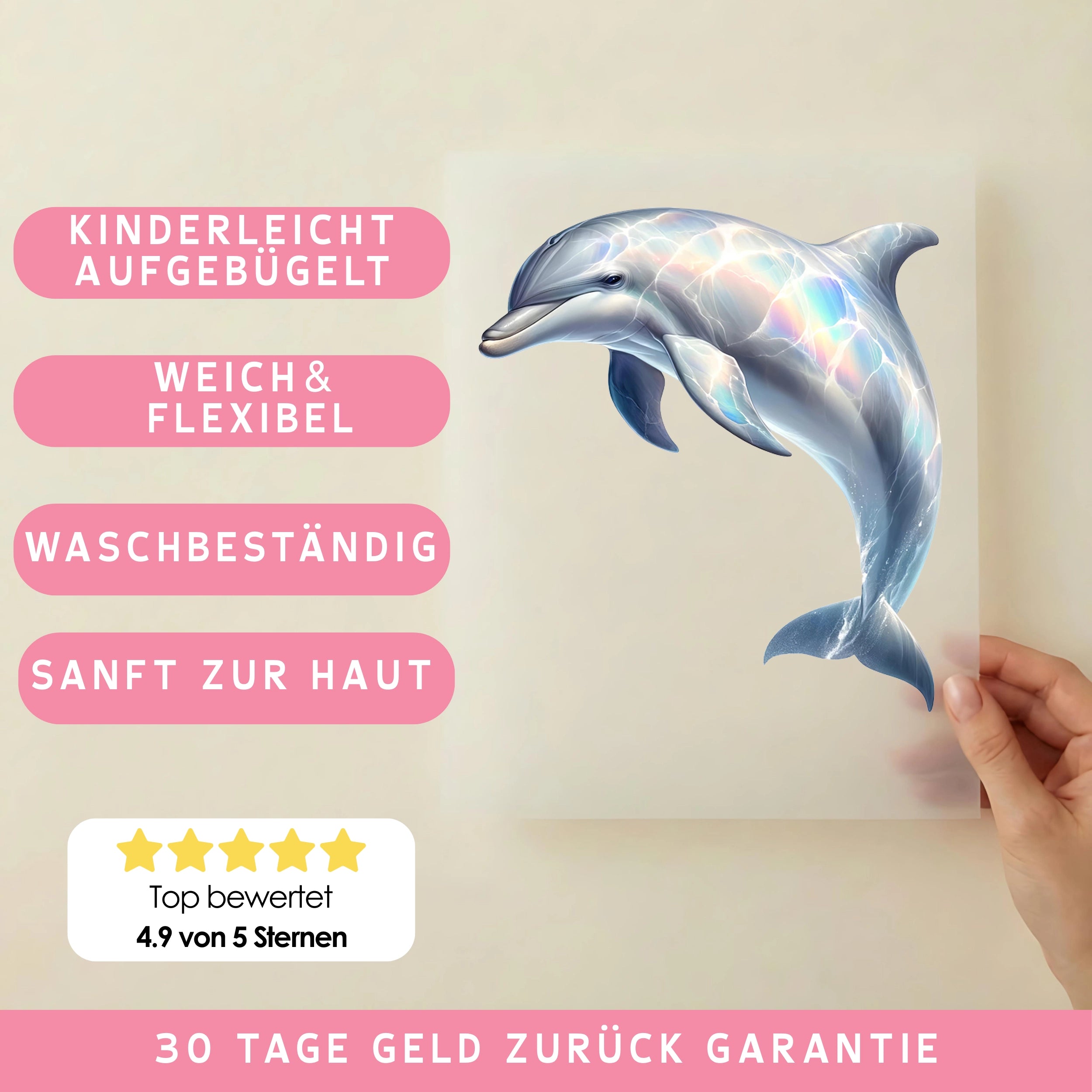 Bügelbild Lichtdelfin