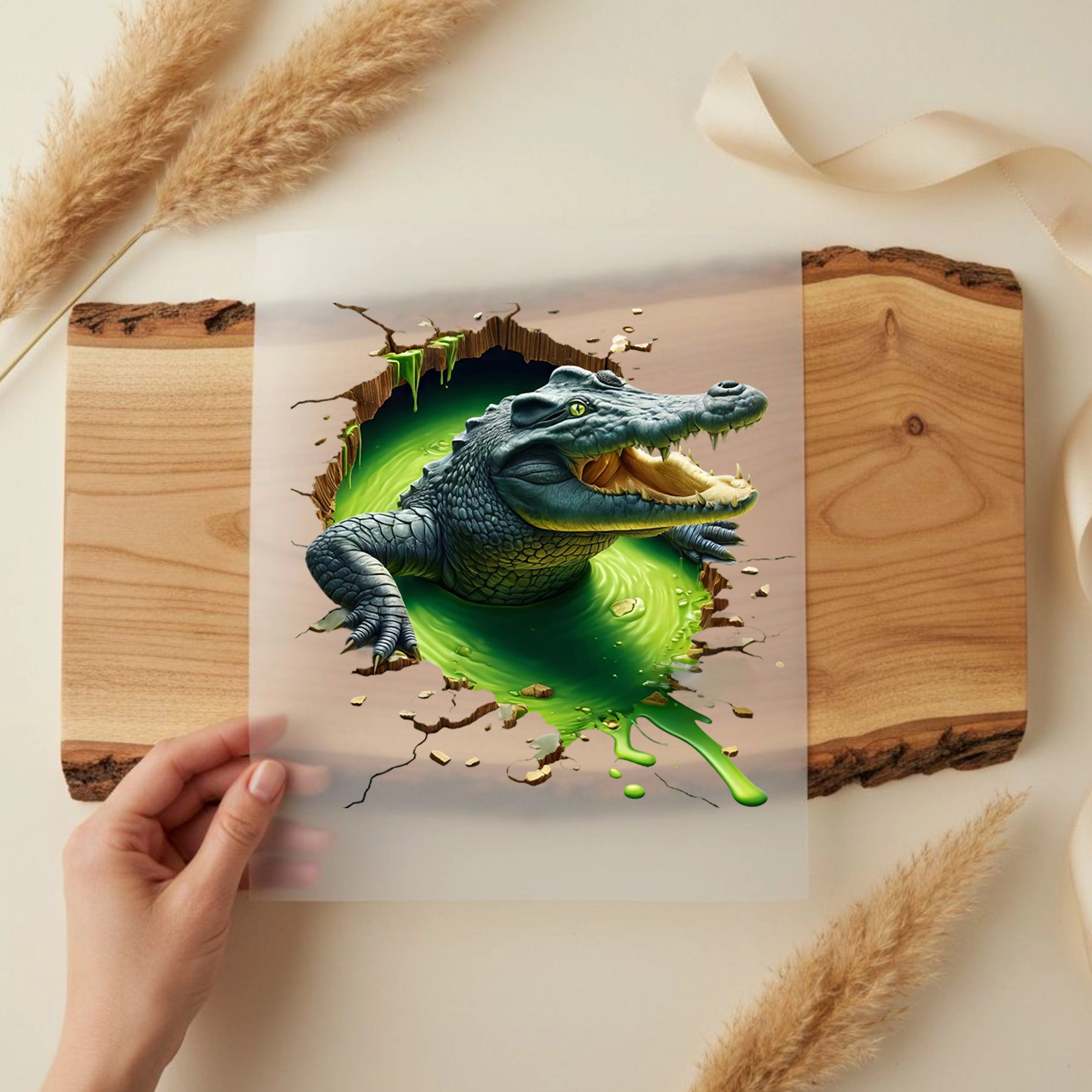 Bügelbild Krokodil Schleimexperte