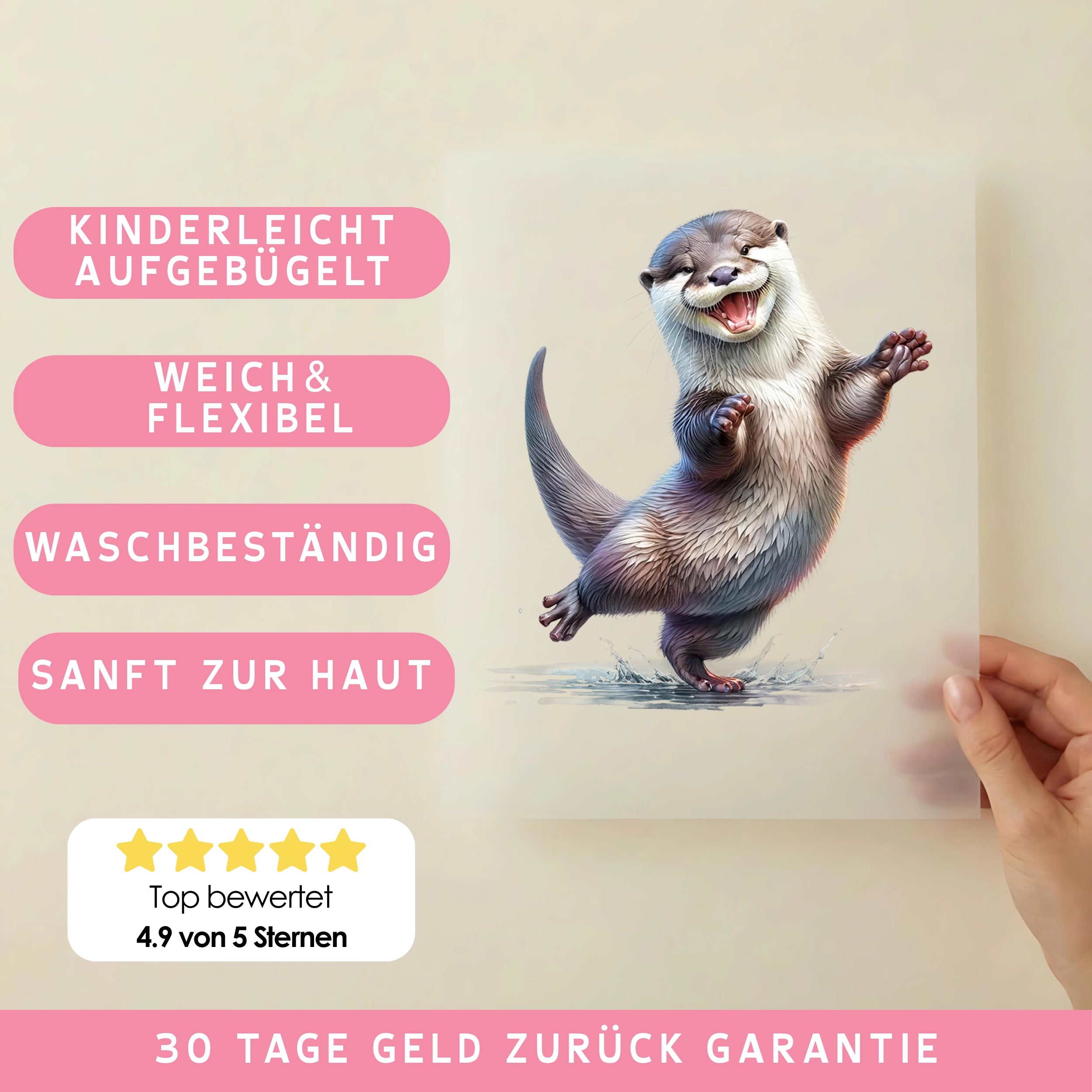 Bügelbild Otter Flippi