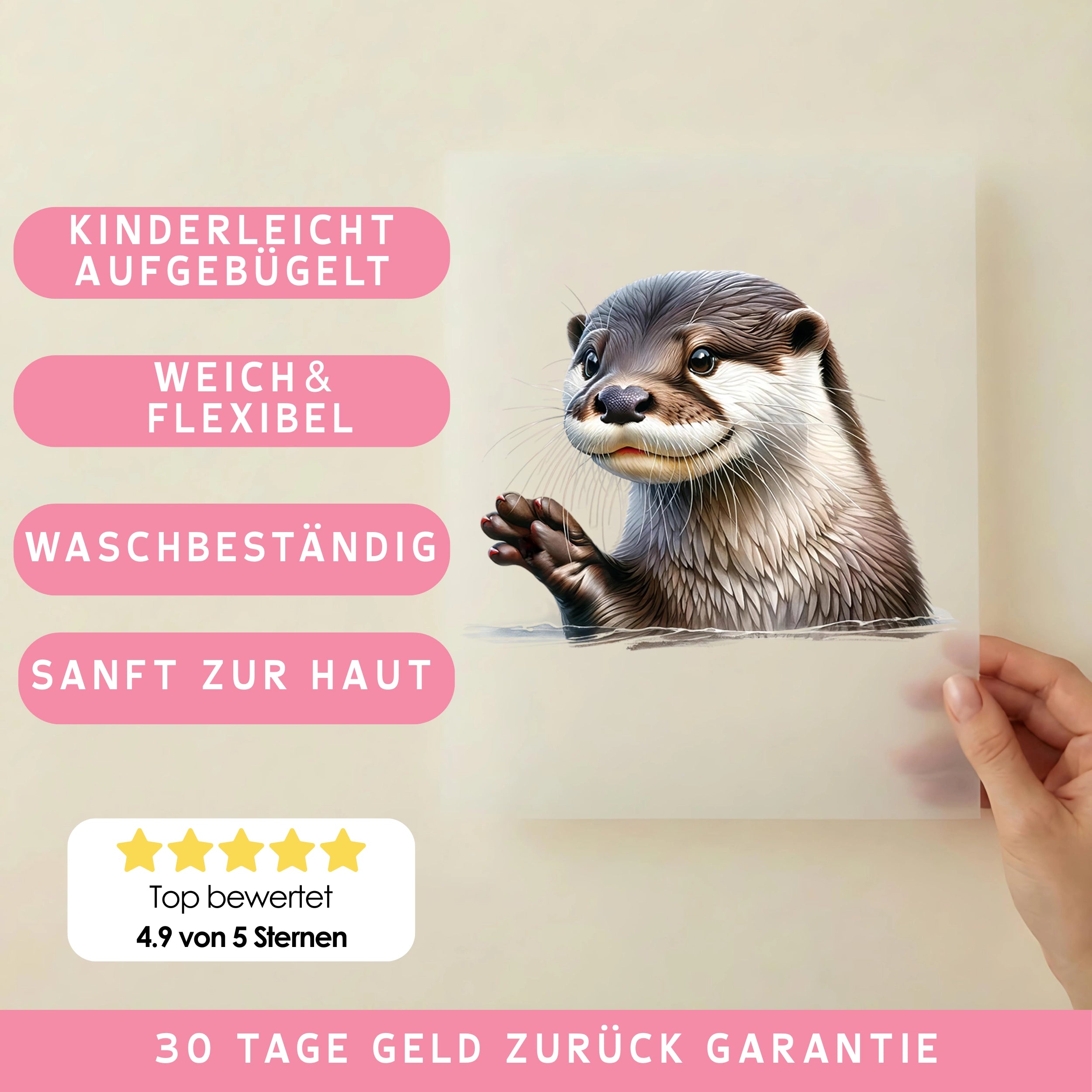 Bügelbild Otter Platschi