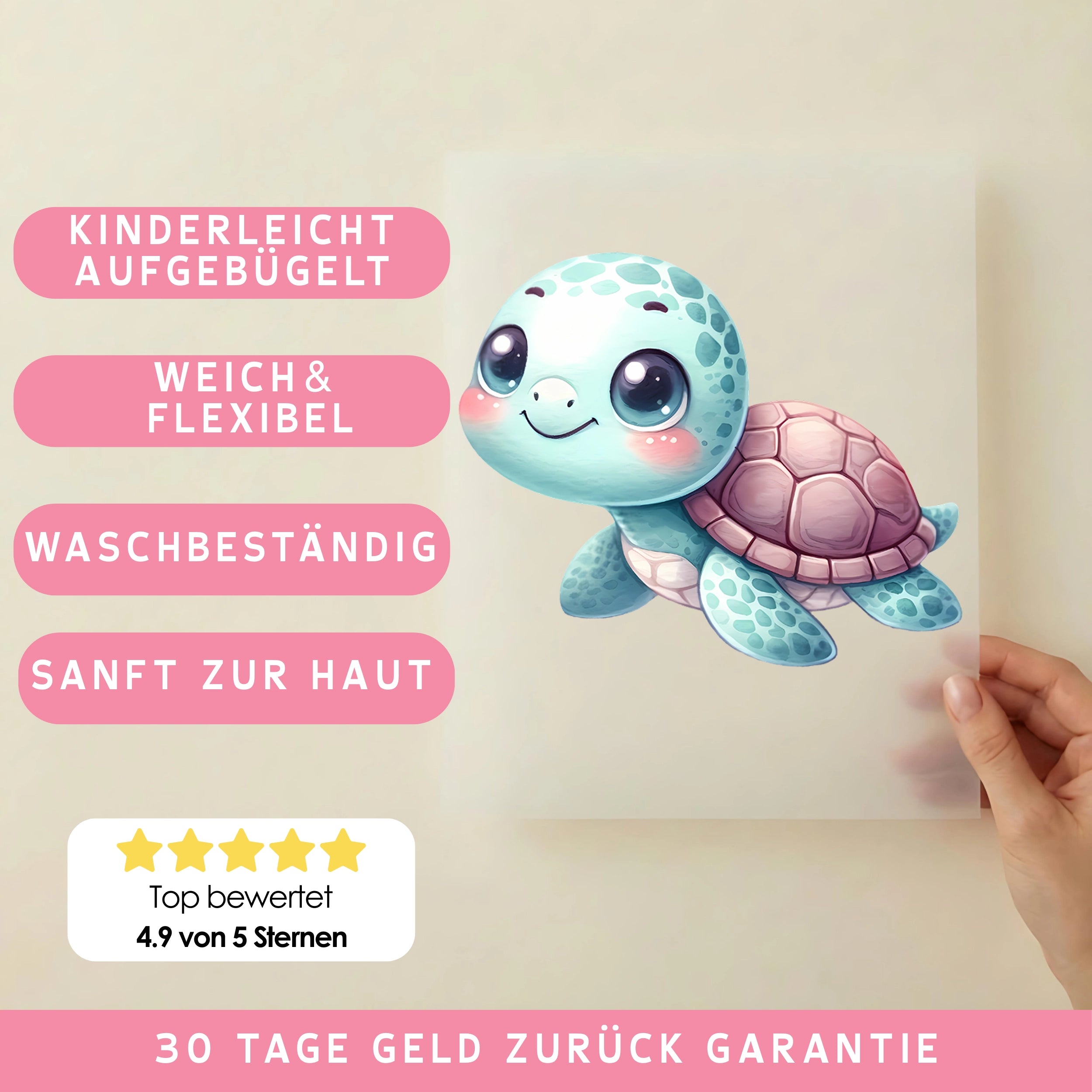Bügelbild Schildkröten Baby
