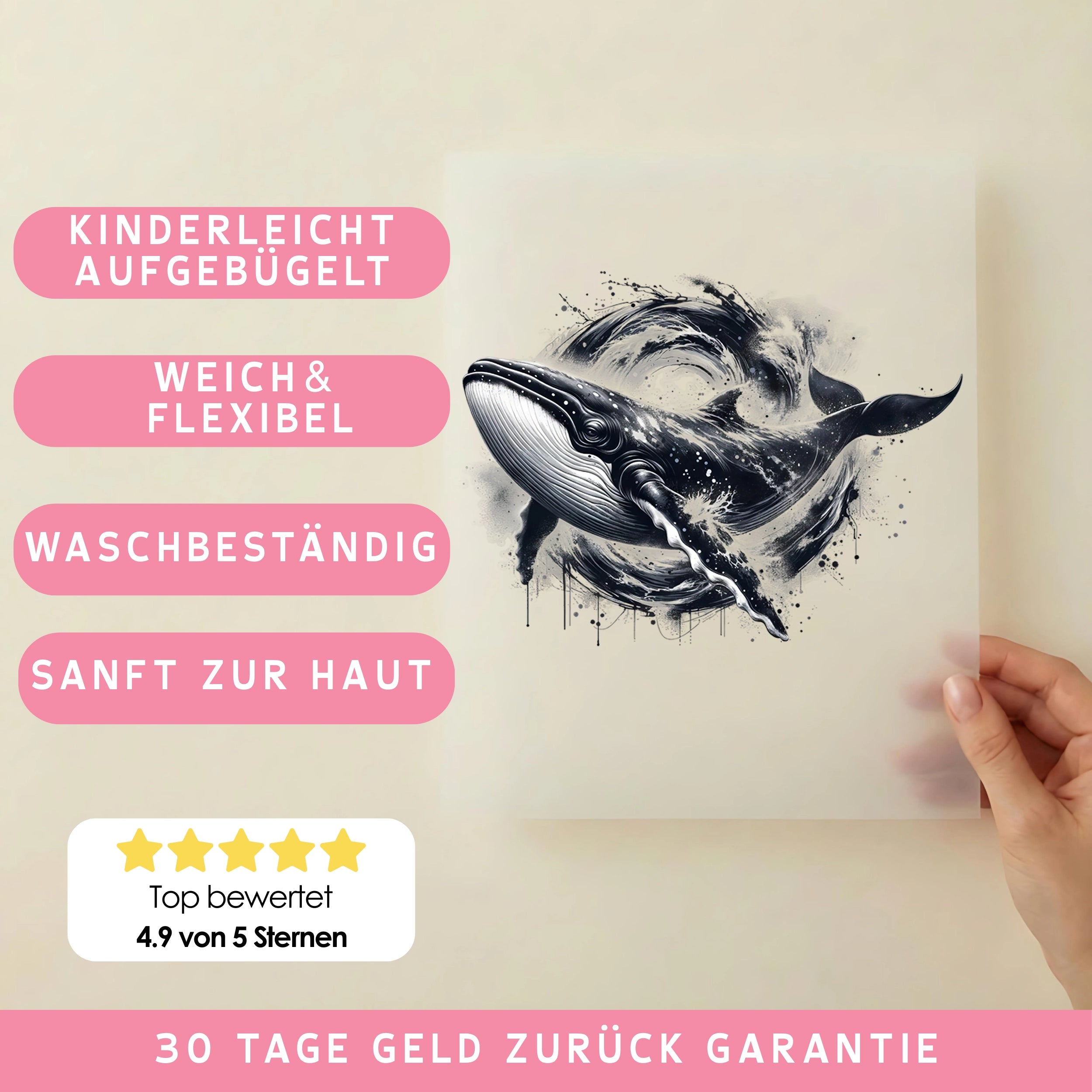 Bügelbild Wal Gigant der Tiefe