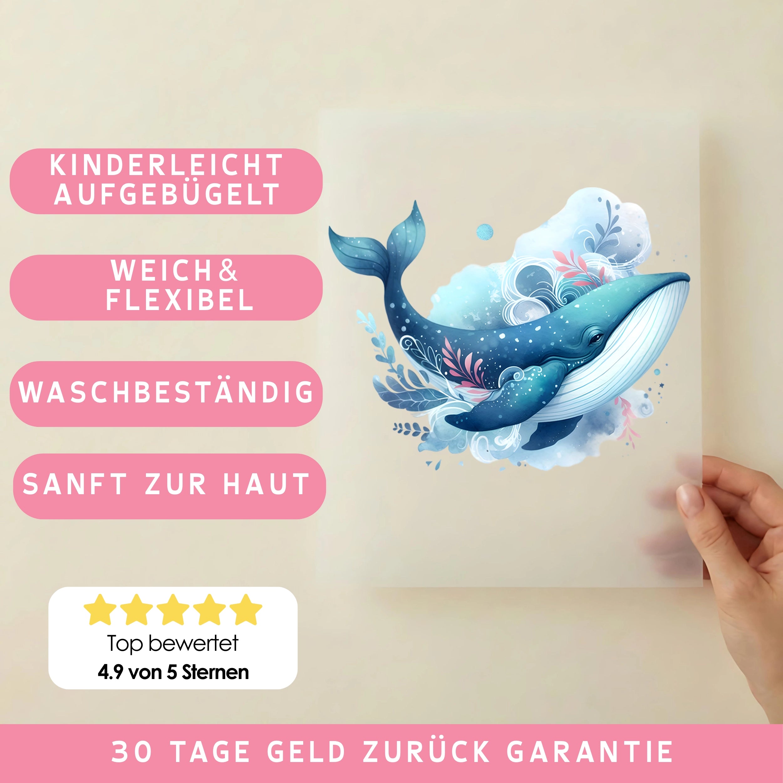 Bügelbild Meerzauber Blütenwal