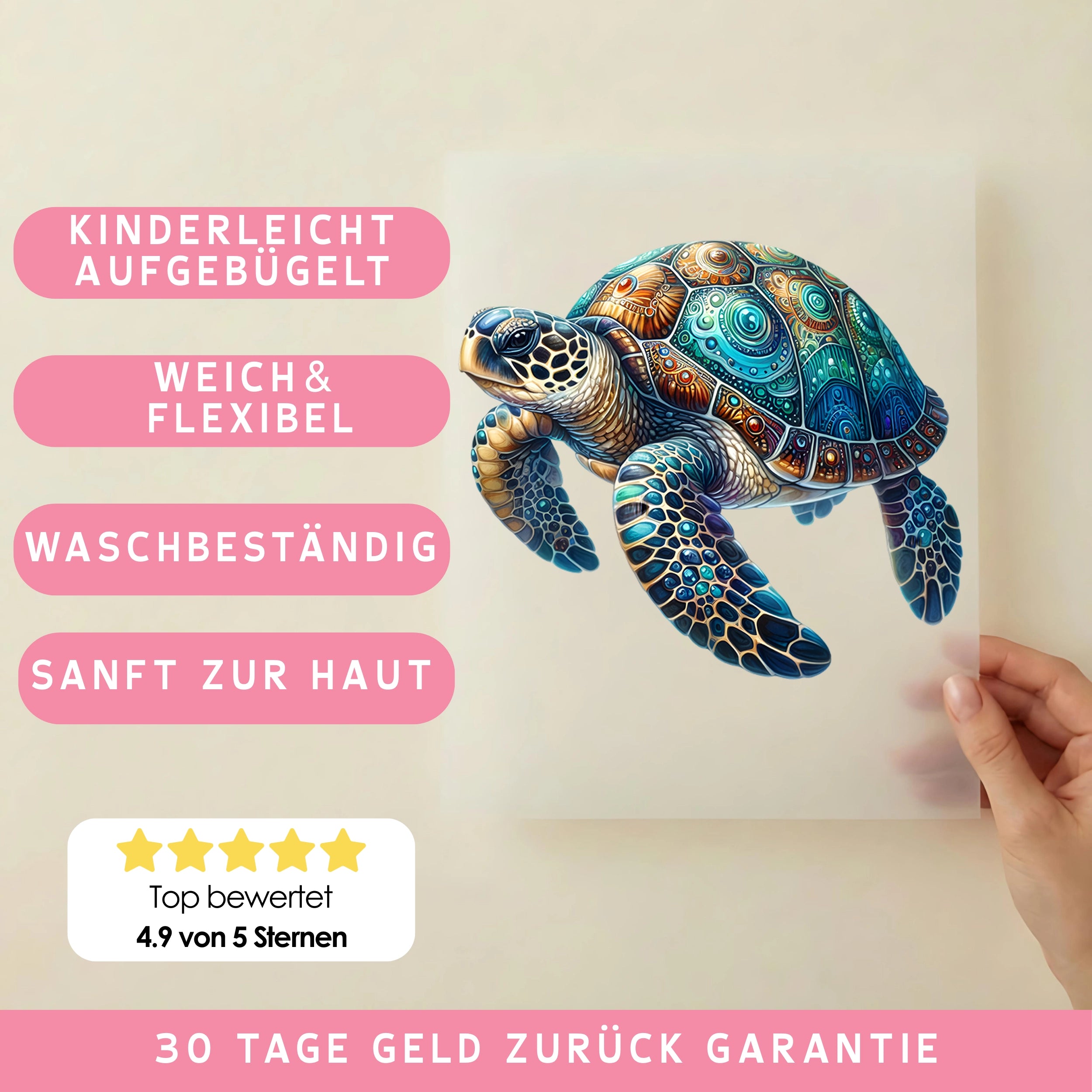 Bügelbild Schildkröte Azura Panzer aus Träumen