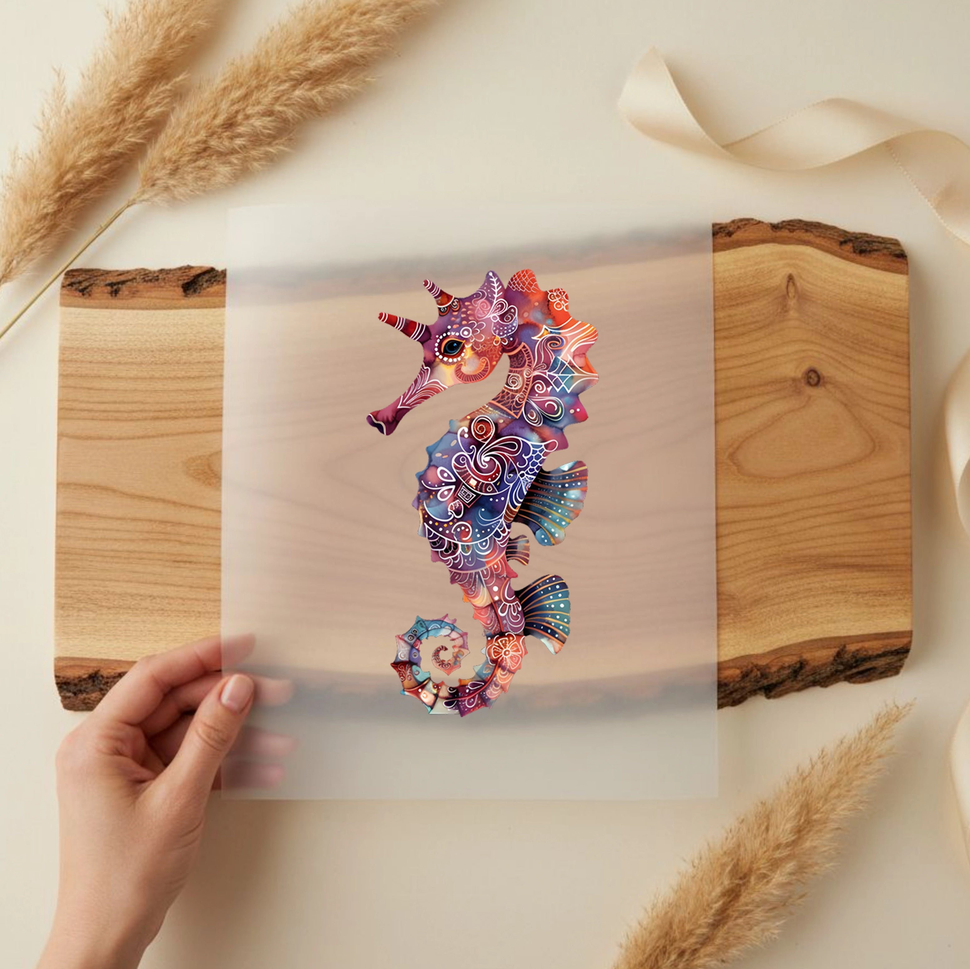 Bügelbild Seepferdchen Boho Ocean Spirit