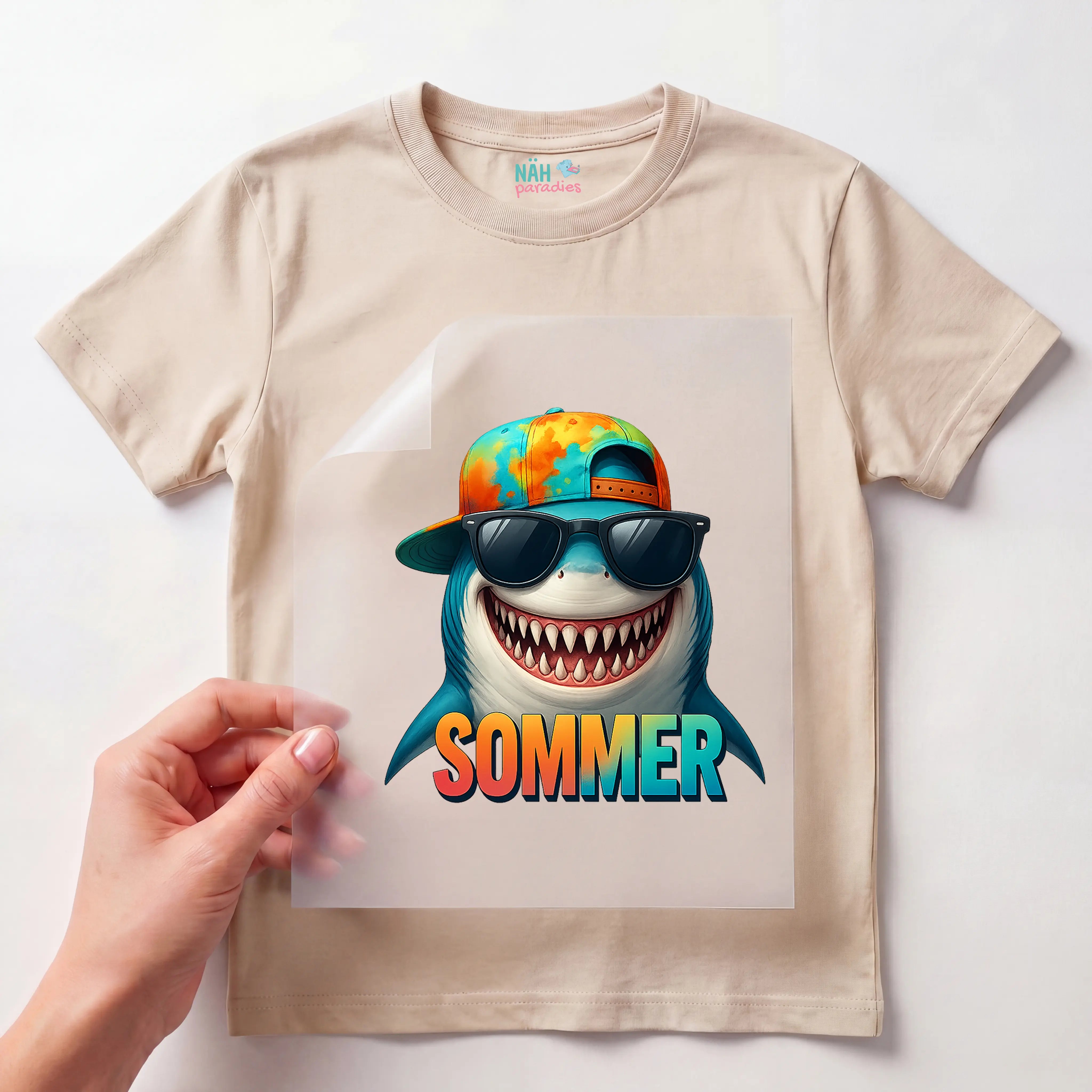 Bügelbild Cooler Sommer Hai