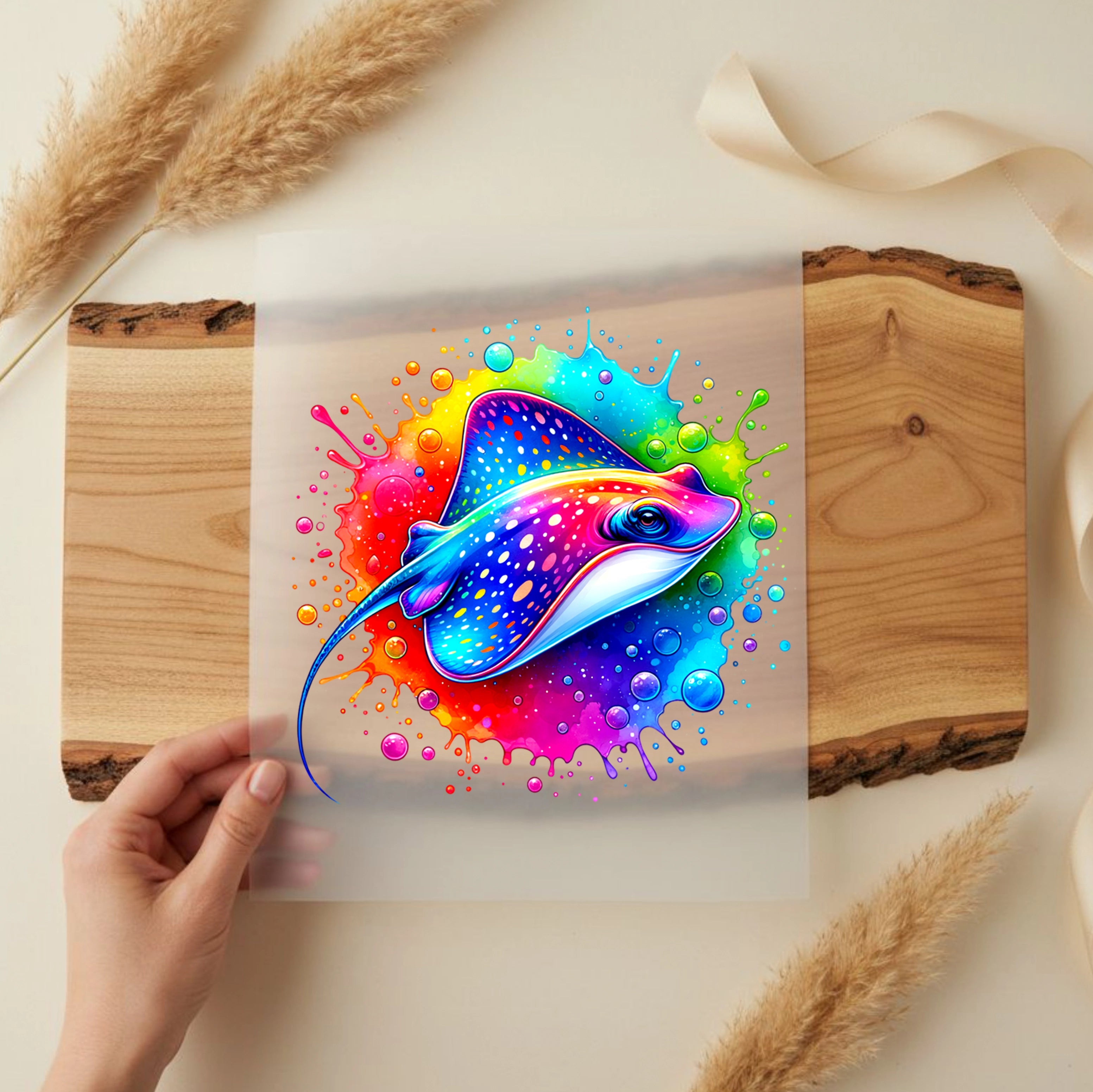 Bügelbild Bunter Rochen