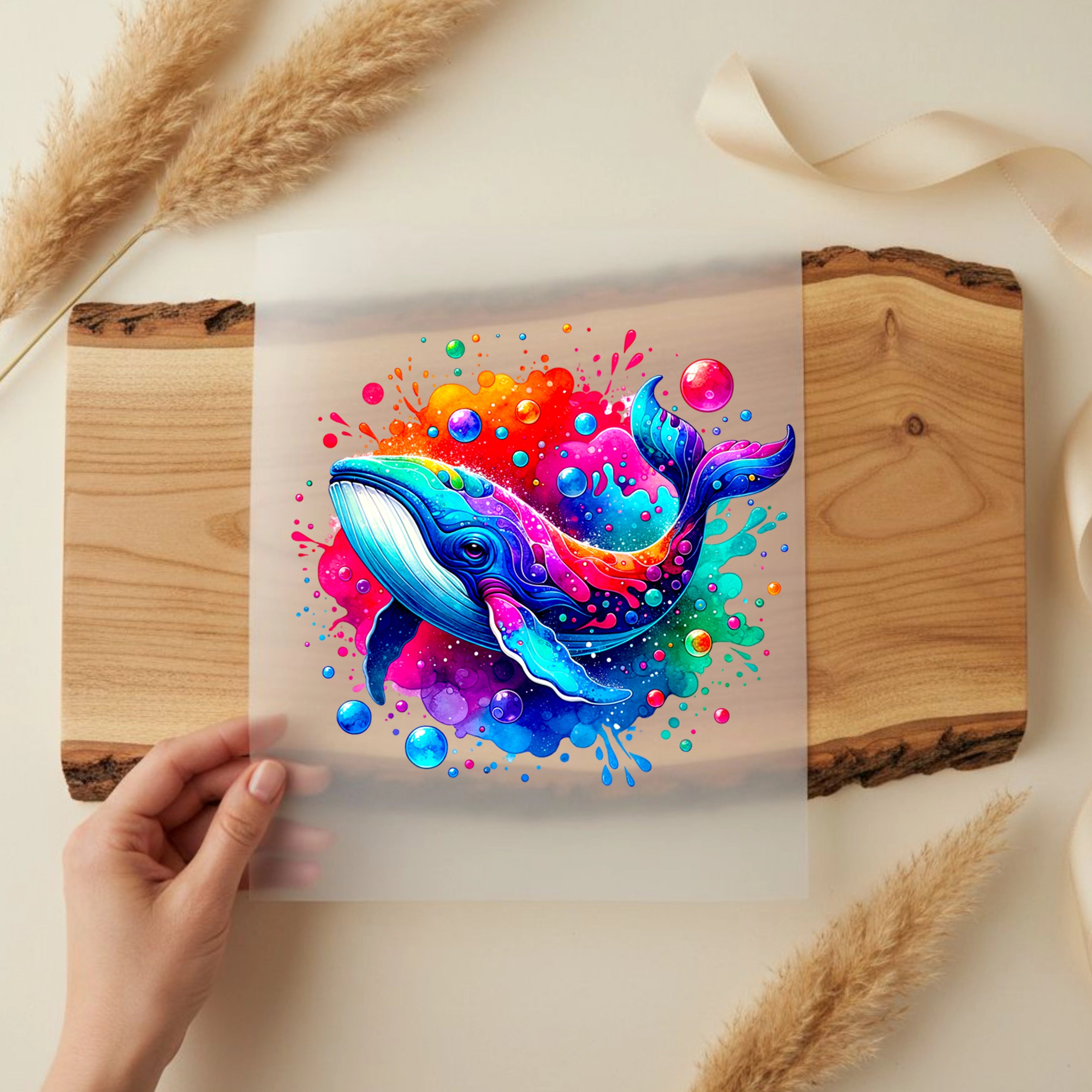 Bügelbild Bunter Wal