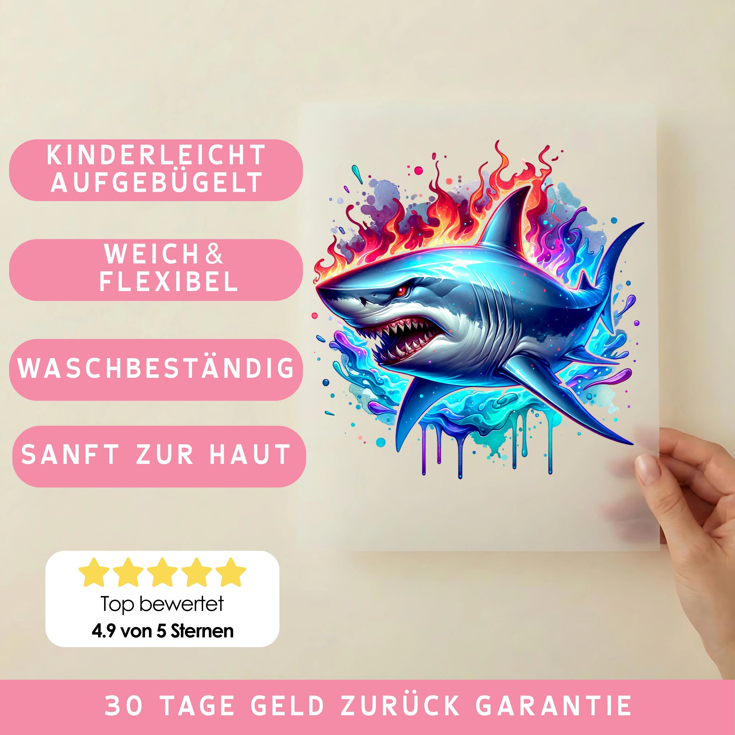 Bügelbild Gefährlicher Hai
