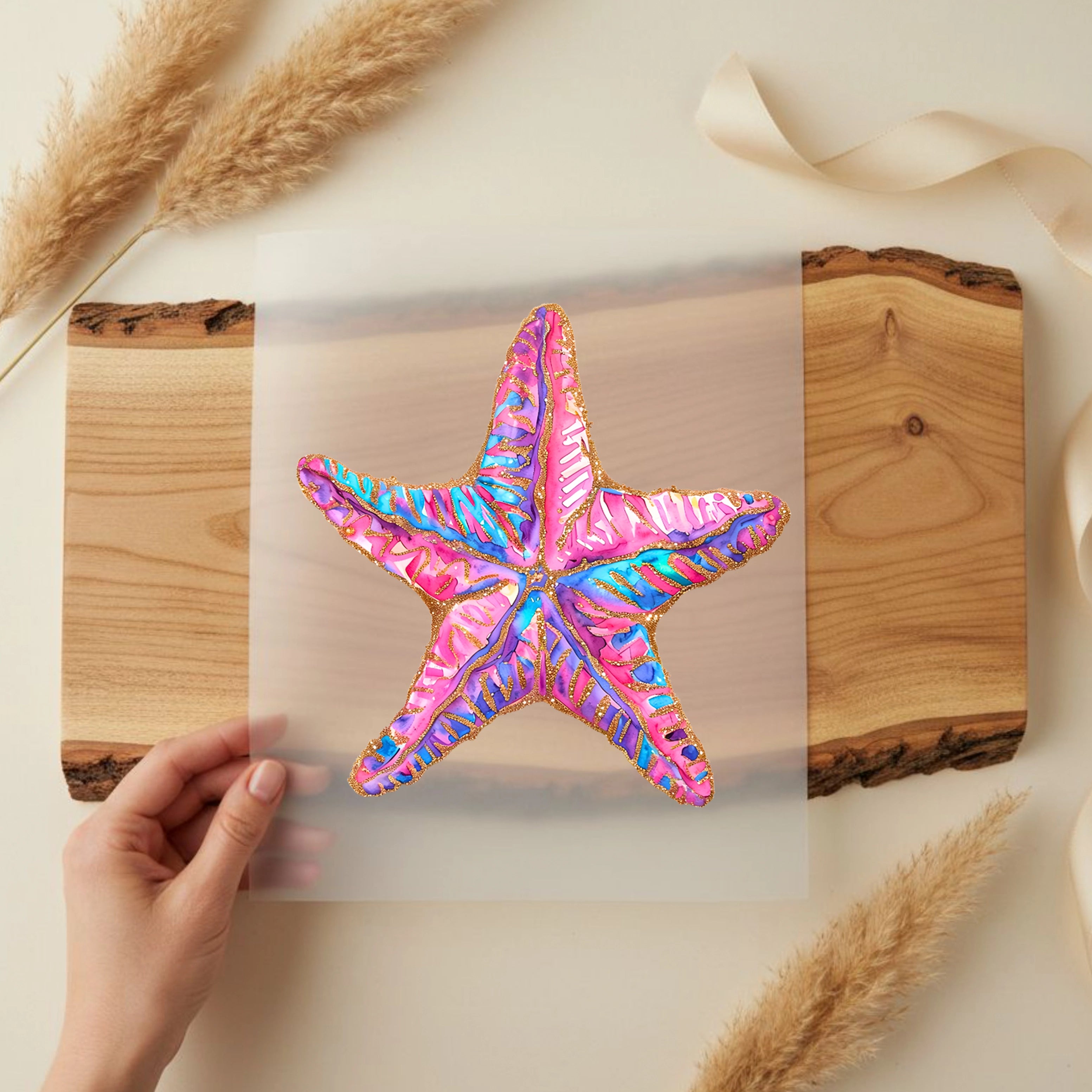 Bügelbild Pinker Sommer Korallenstern