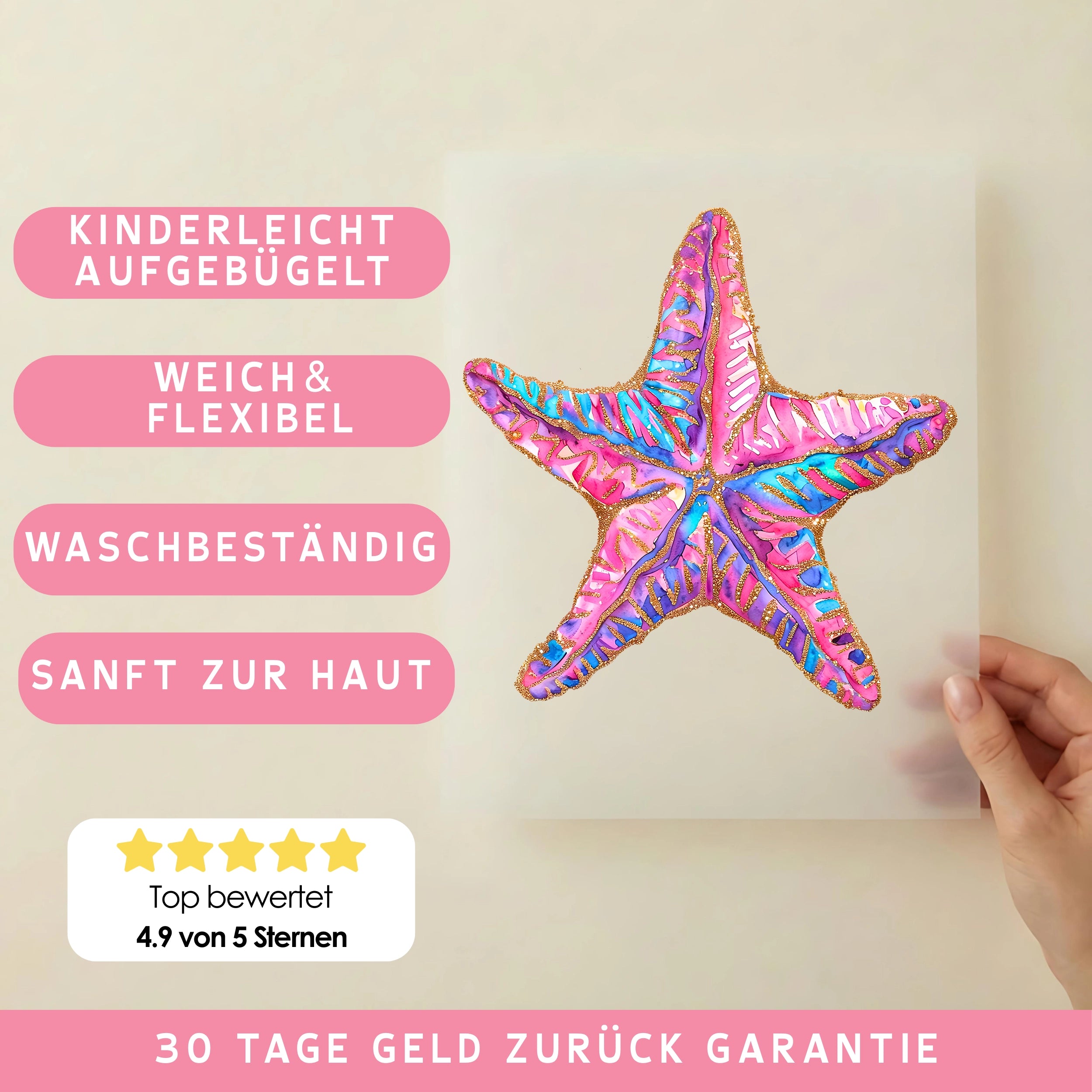 Bügelbild Pinker Sommer Korallenstern