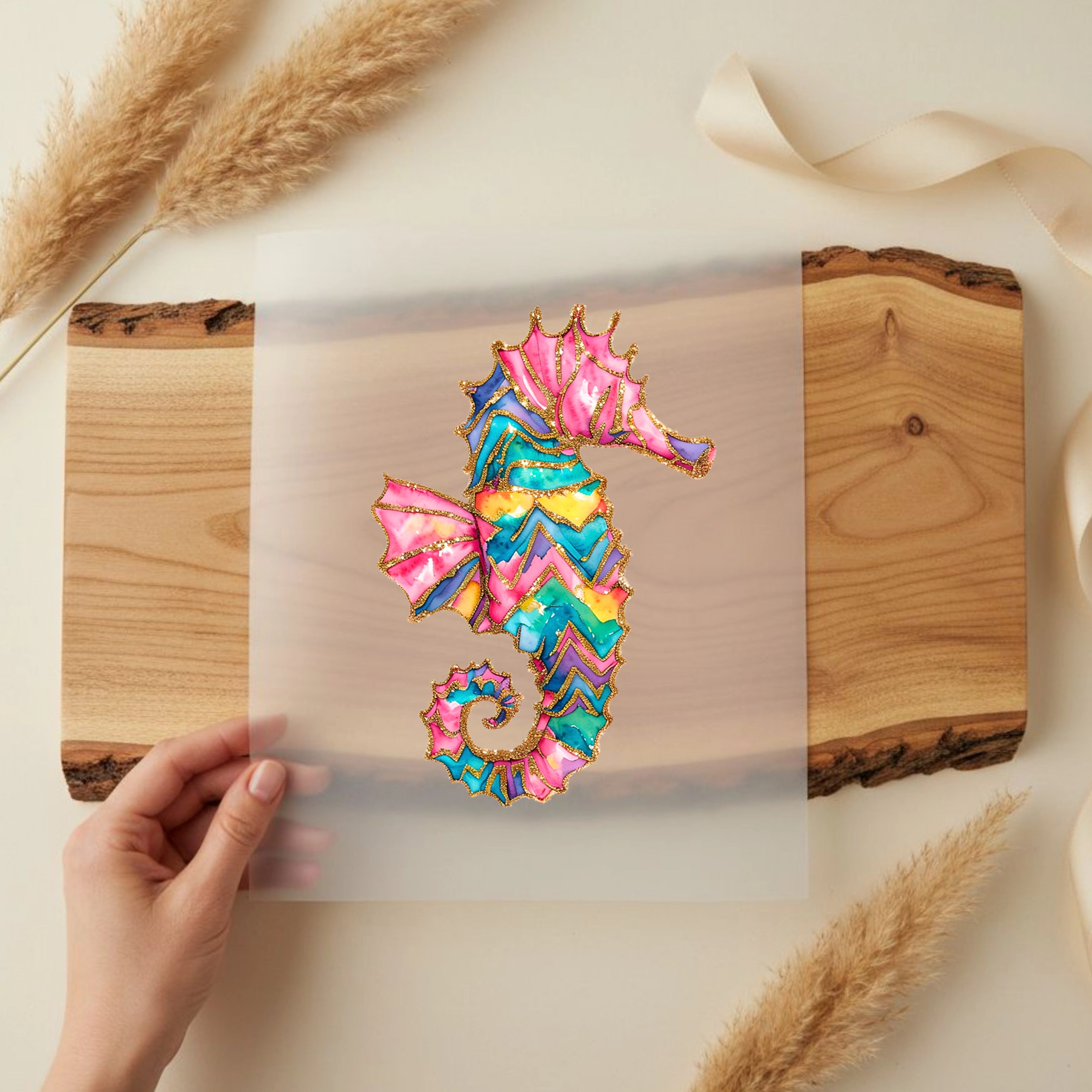 Bügelbild Sommer Seepferdchen