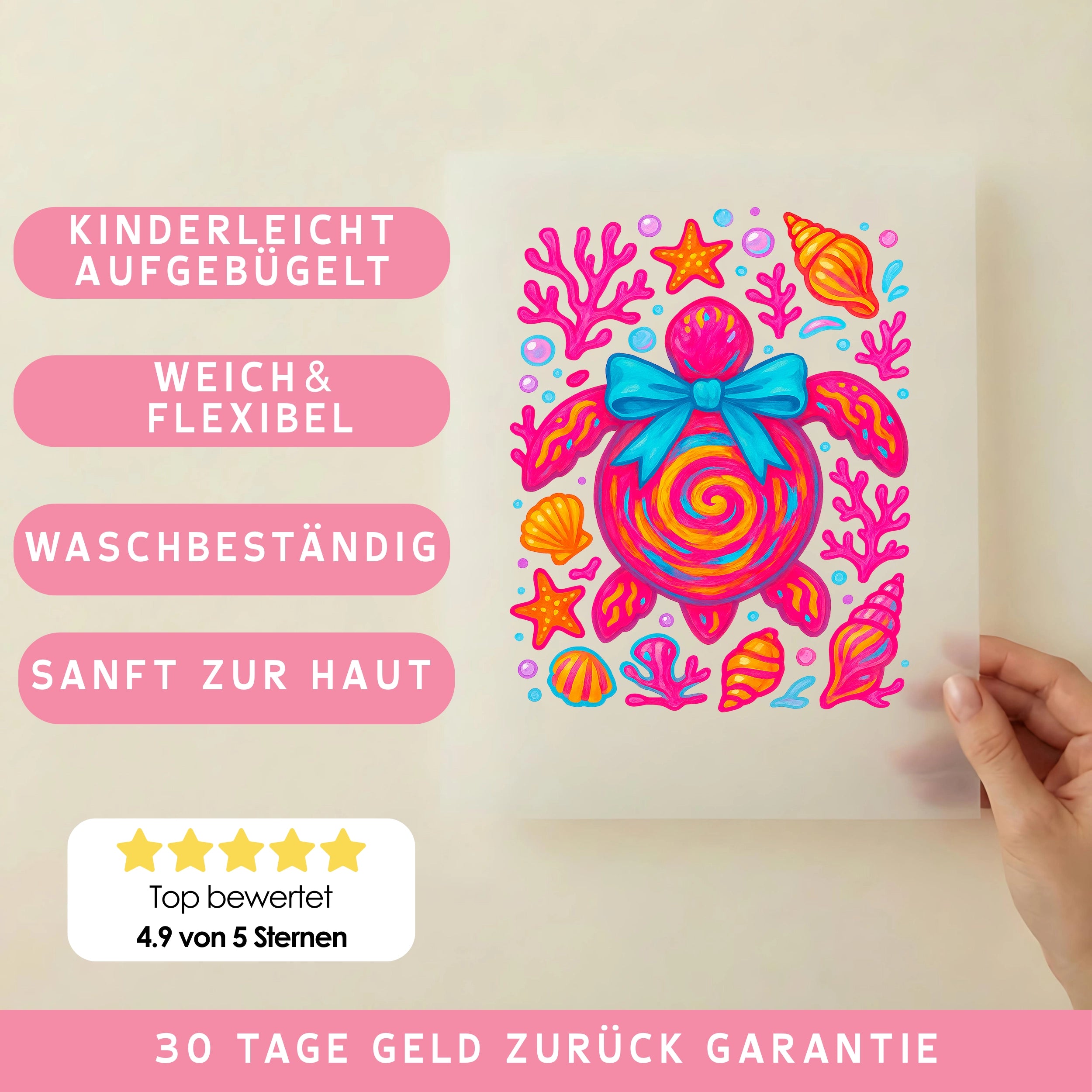 Bügelbild Bunte Schildkröte