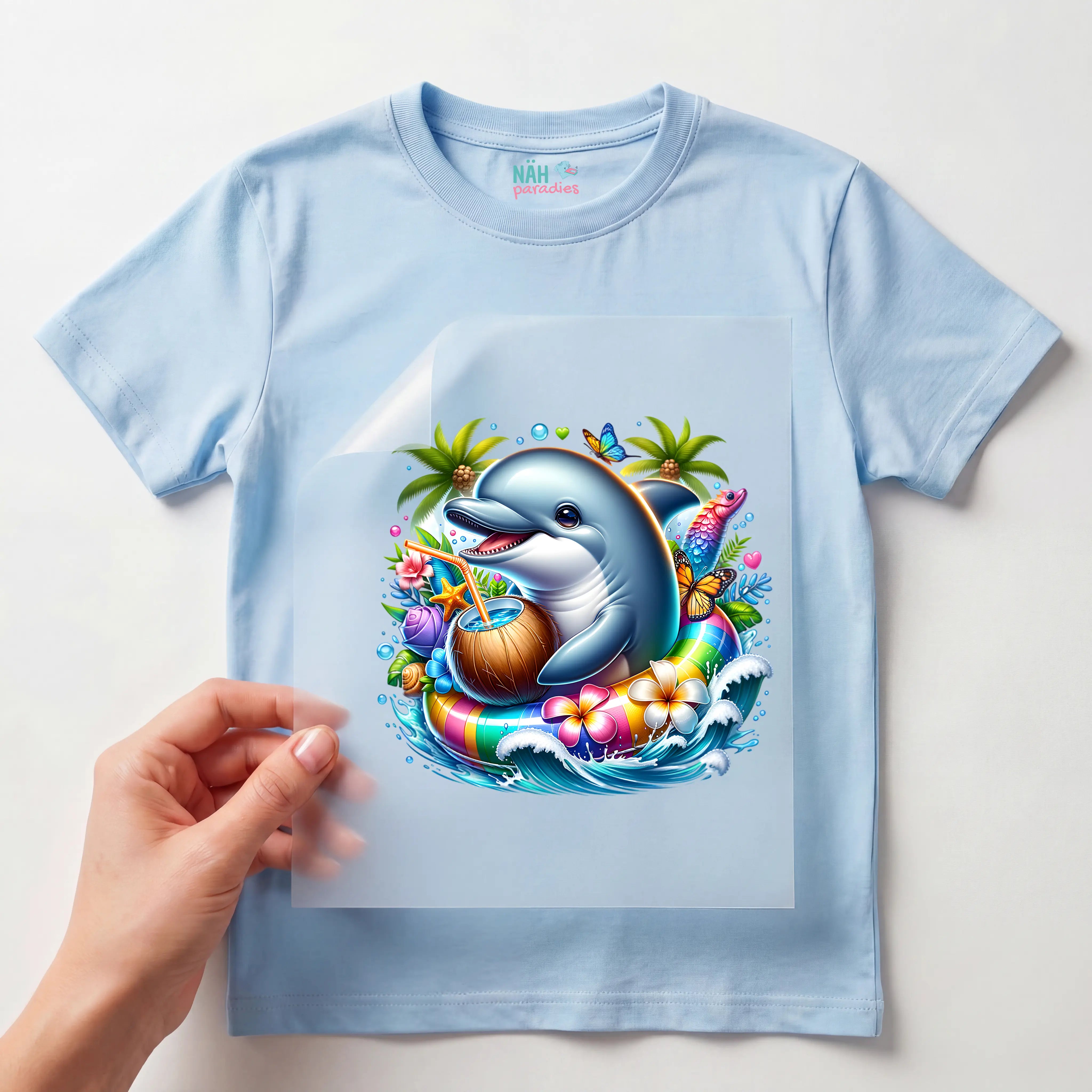 Bügelbild karibischer Delfin Blubb