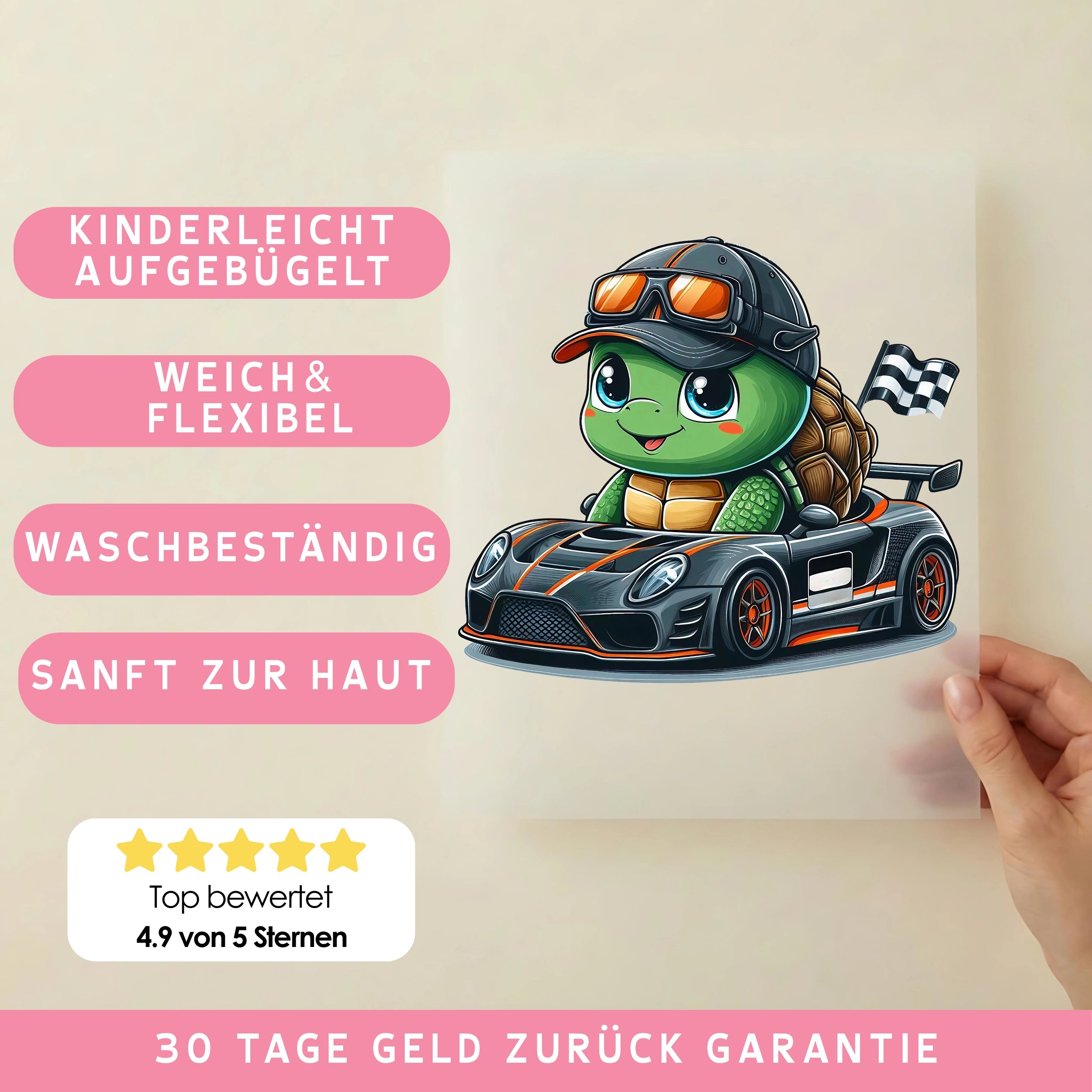 Bügelbild Schildkröte Turbo