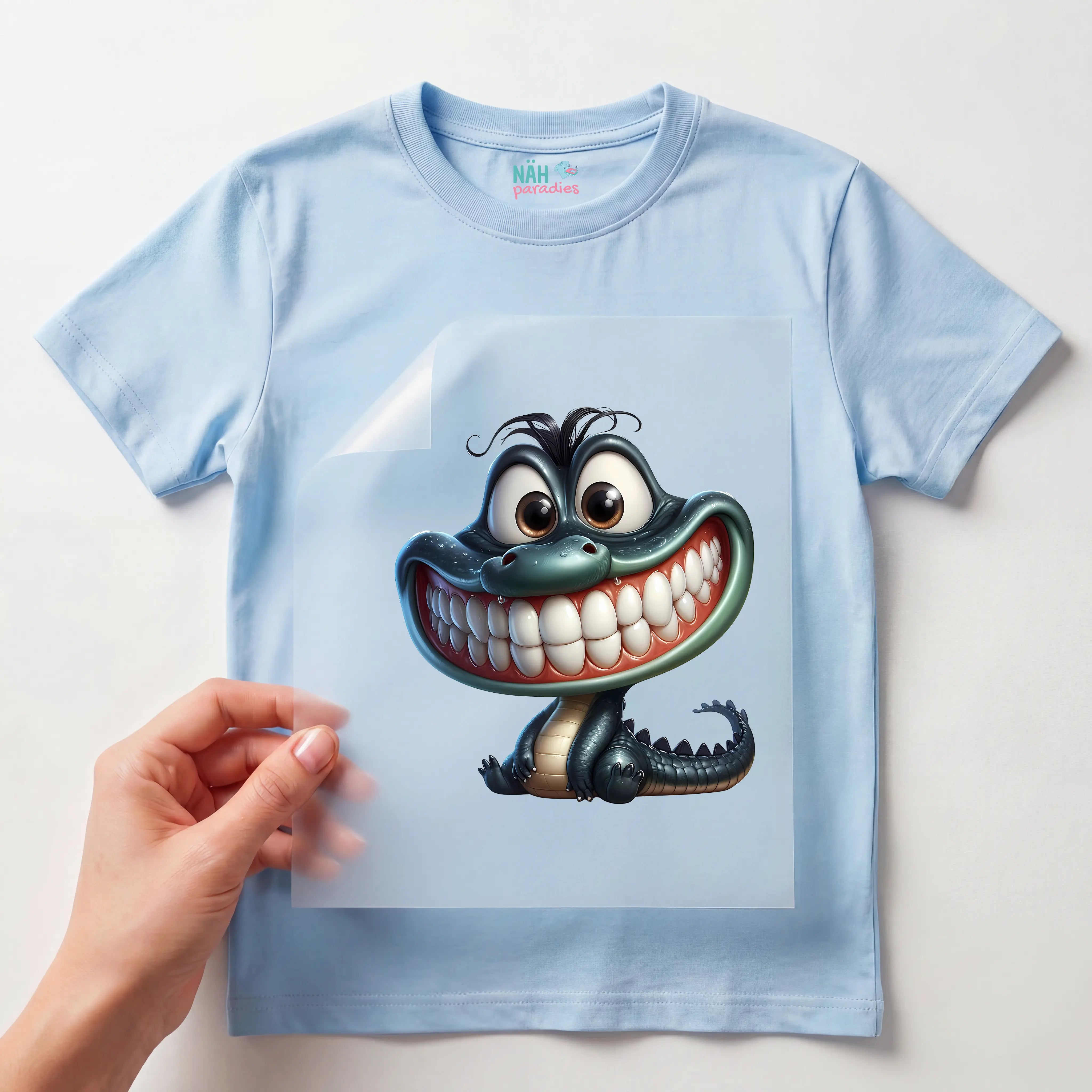 Bügelbild Funny Krokodil Smile