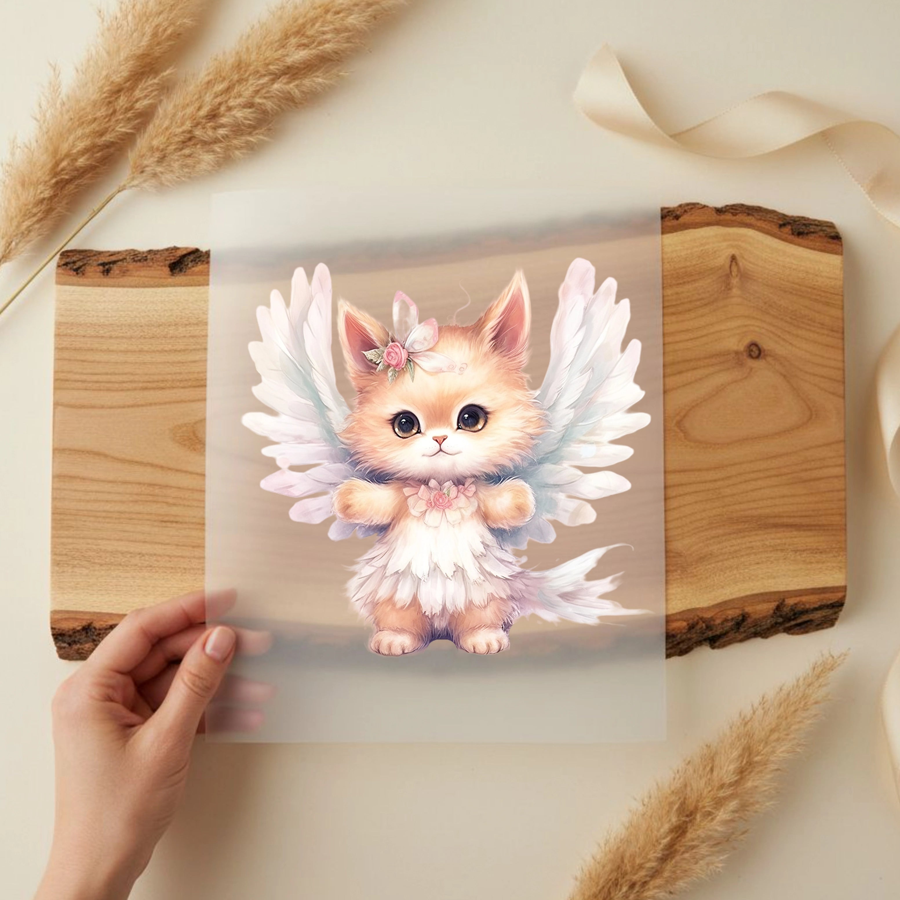 Bügelbild Fee Katze