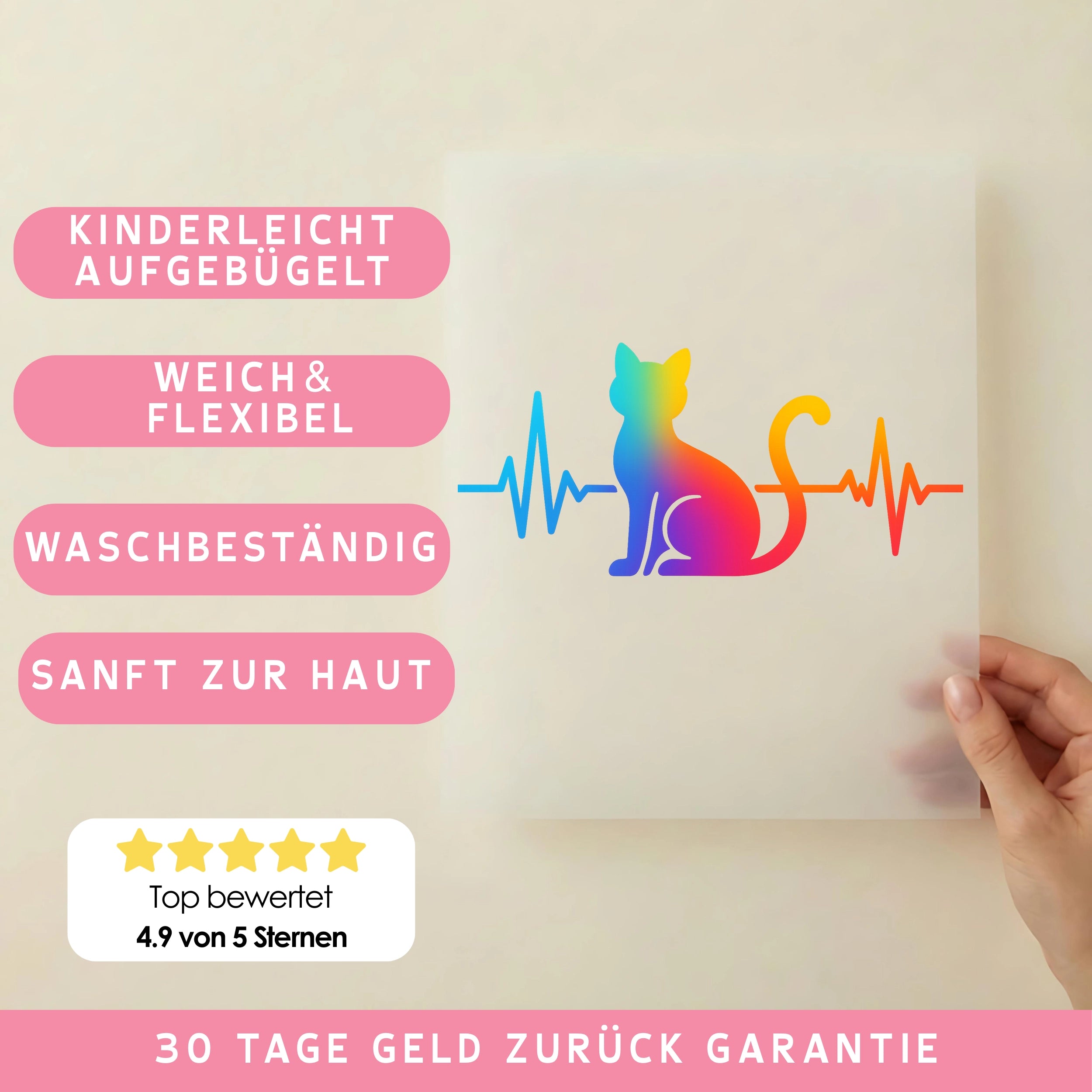 Bügelbild Katze Farbpuls