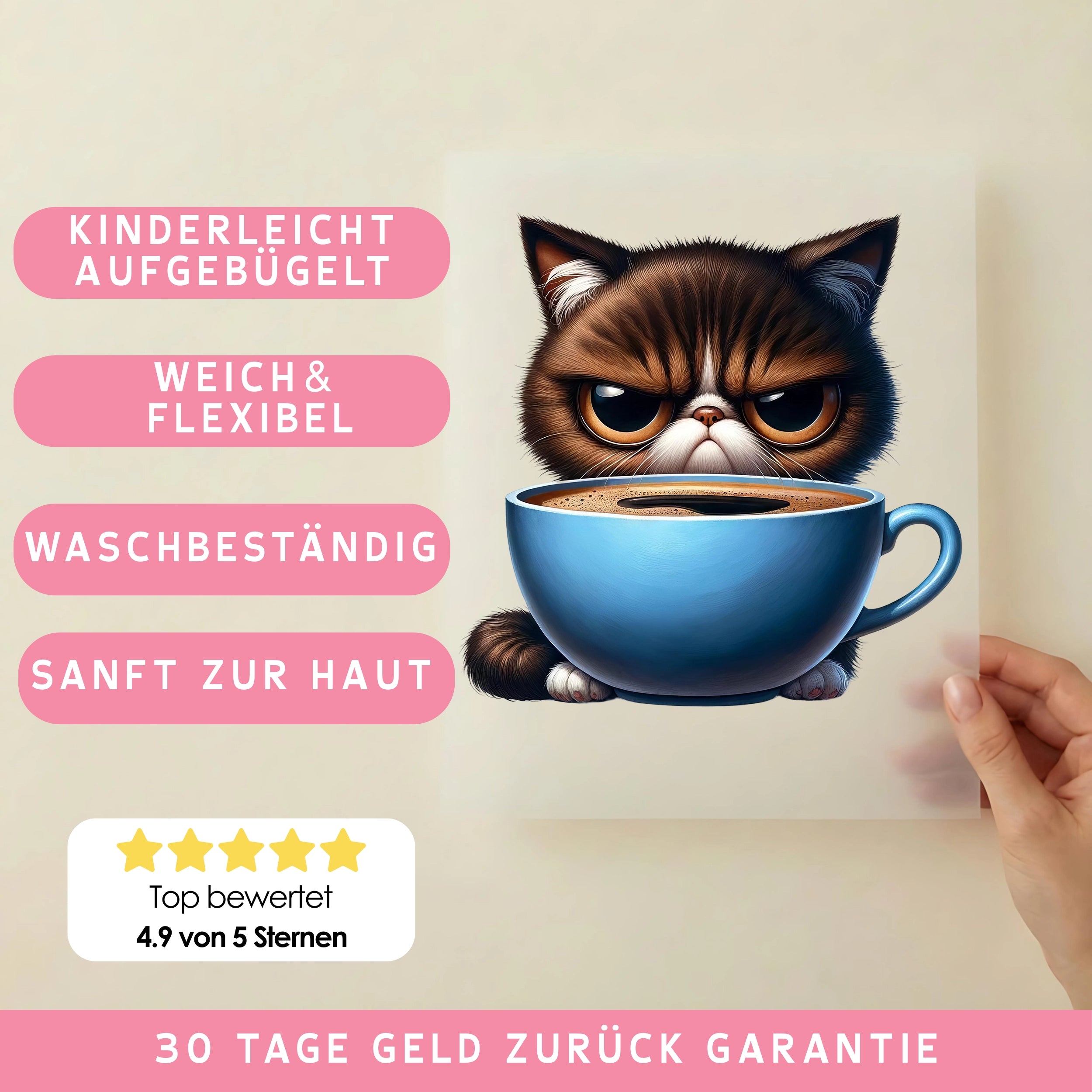 Bügelbild Morgenmuffel Mieze