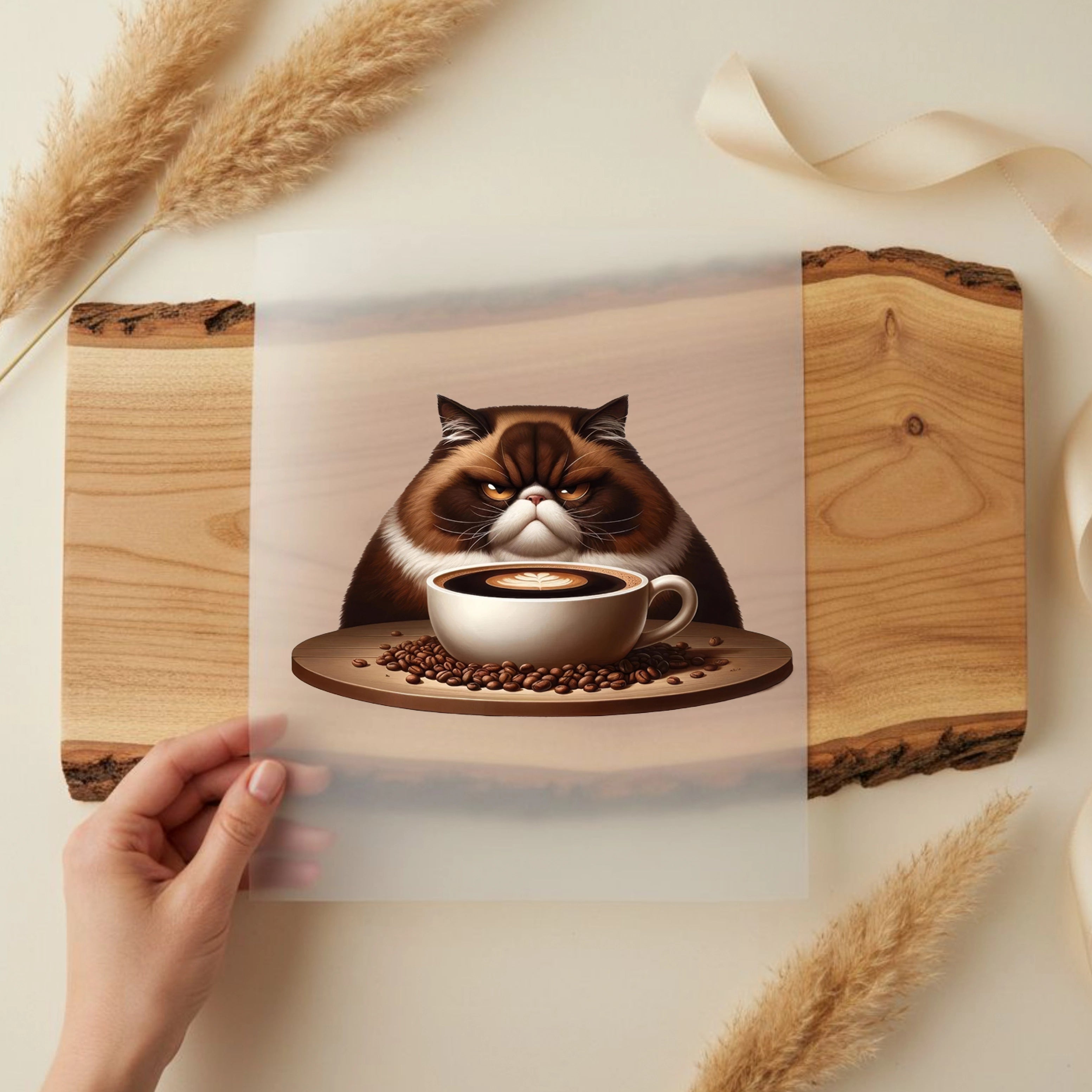 Bügelbild Kaffeekätzchen