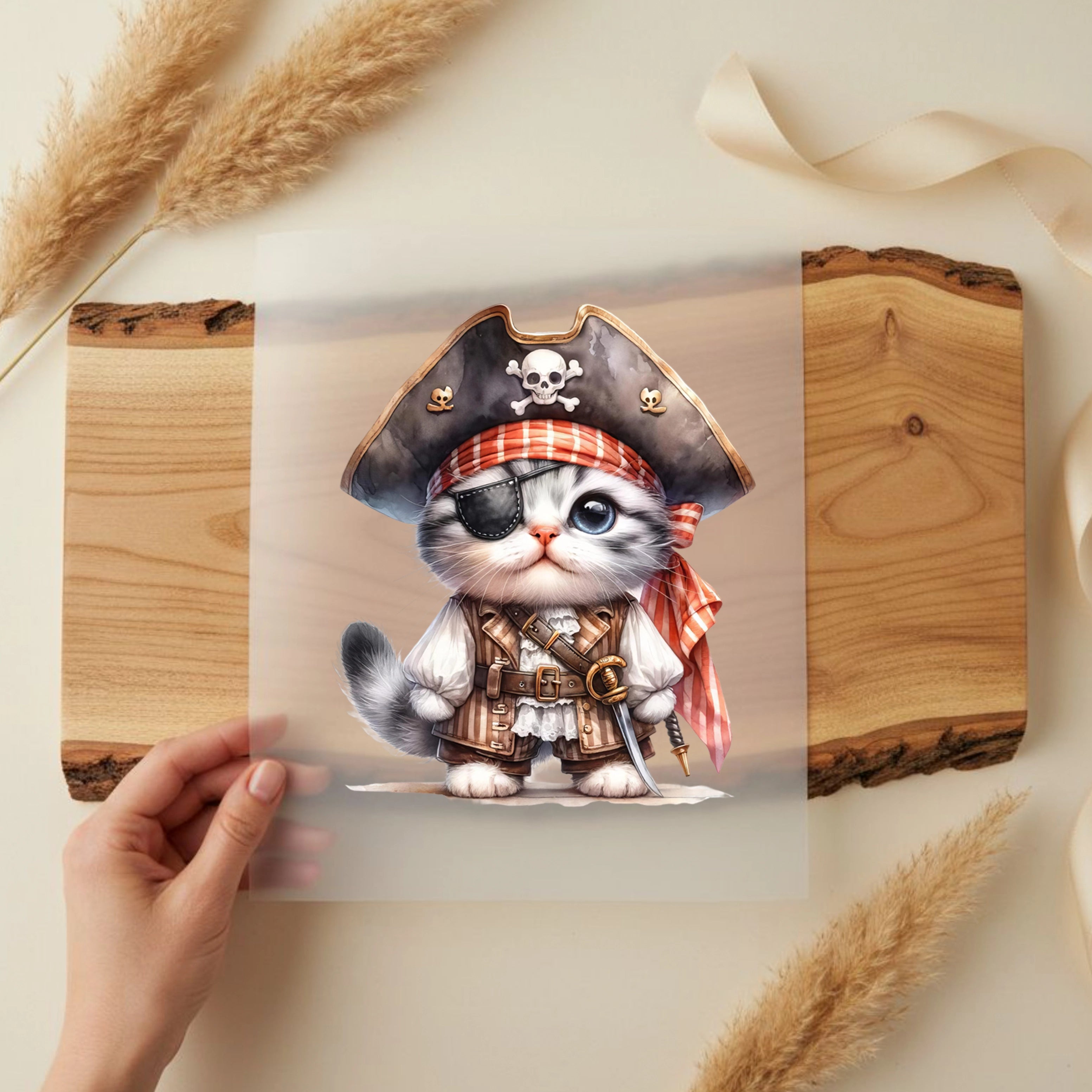 Bügelbild Piratenkatze Amber
